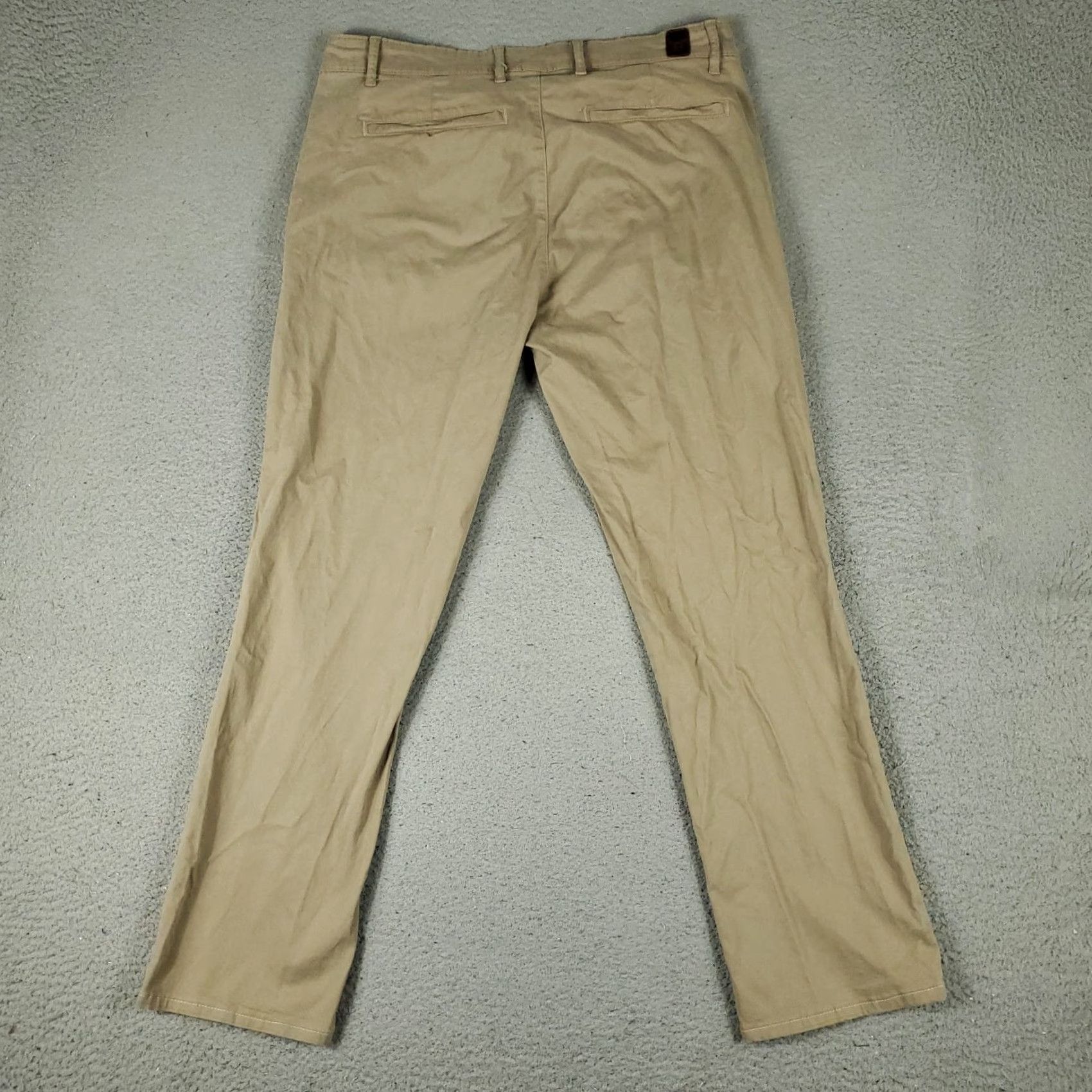 Vintage AG Adriano Goldschmied Pants Mens 33x30 Beige Straight Chino Trousers Regular Flat Front Size US 33 - 7 Thumbnail