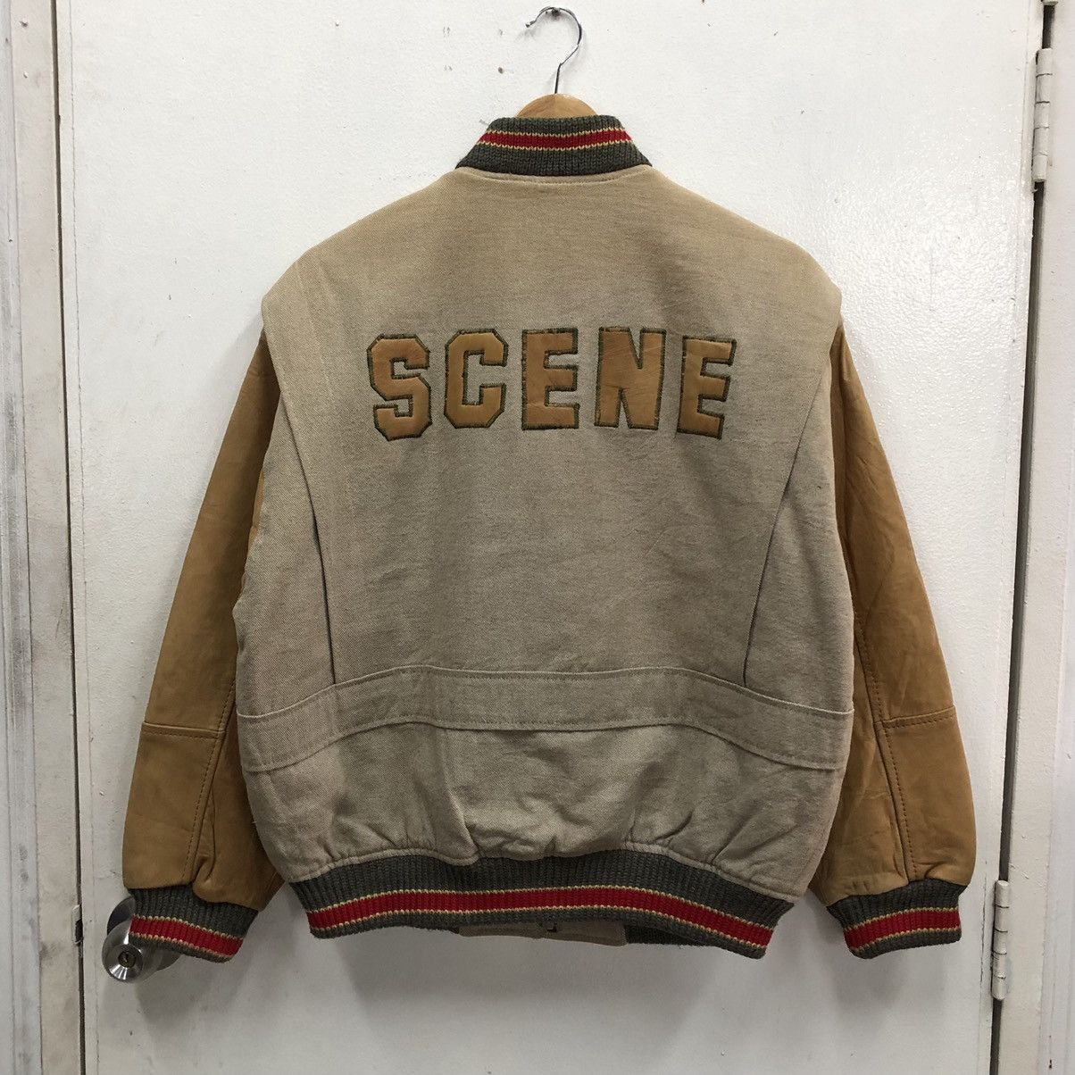 Vintage Vintage Scene Army/Navy Letterman Jacket Cowhide Leather Size US M / EU 48-50 / 2 - 2 Thumbnail