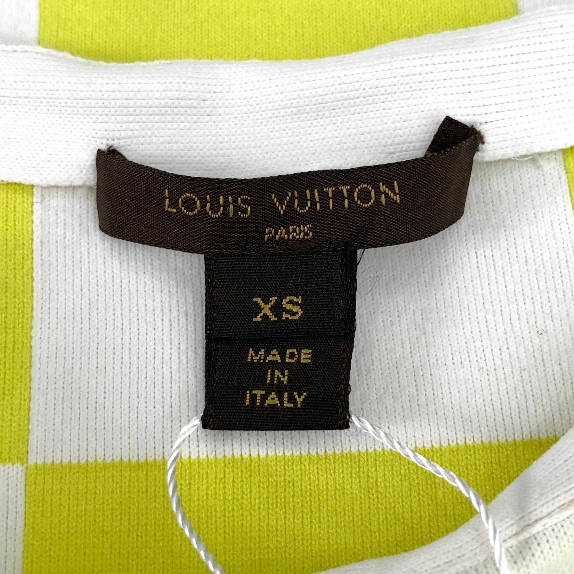 Louis Vuitton Louis Vuitton XS Yellow & White Checkered Short-Sleeve Dress Size XS / US 0-2 / IT 36-38 - 7 Thumbnail