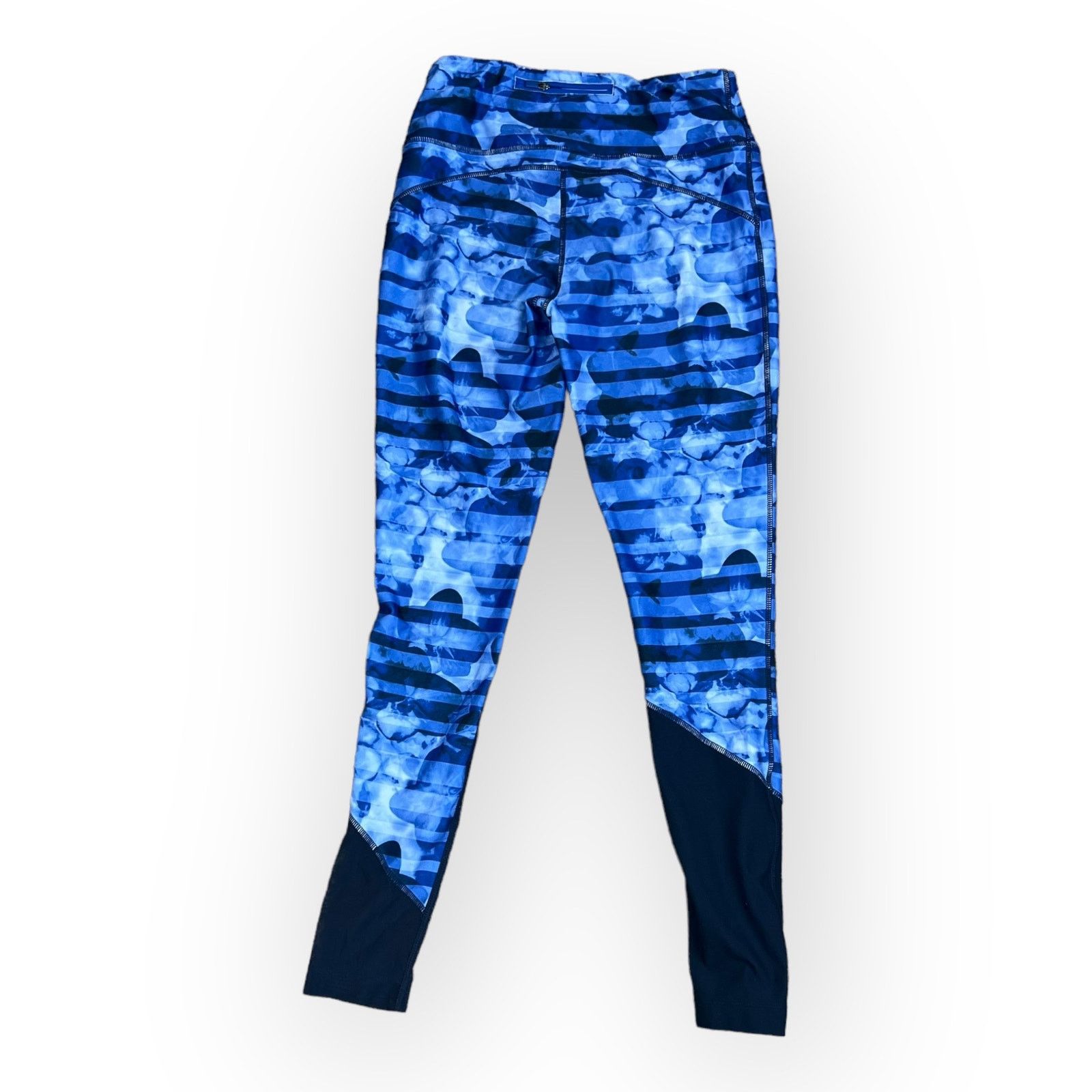 Dillard's Mondetta Women's Active Leggings - Blue Striped Floral Size 26" / US 2 / IT 38 - 3 Thumbnail
