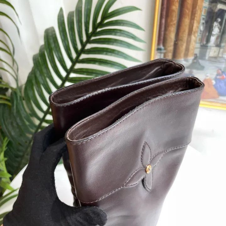 Louis Vuitton Louis Vuitton Leather Mid-Calf Boots in Dark Brown -2508 Size US 6 / IT 36 - 5 Thumbnail