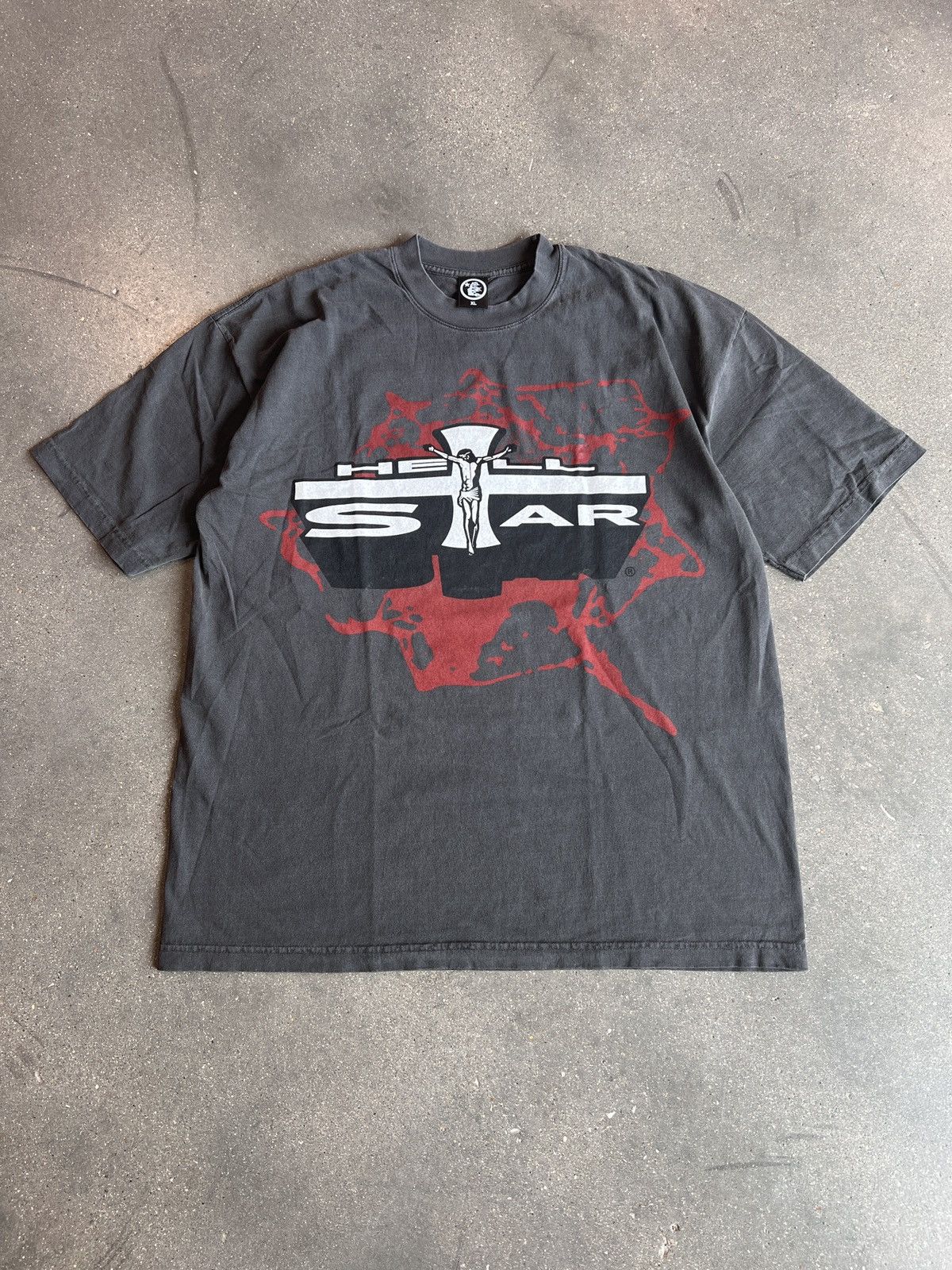 HELLSTAR Hellstar Jesus Tee Faded Black Size US XL / EU 56 / 4 - 1 Thumbnail