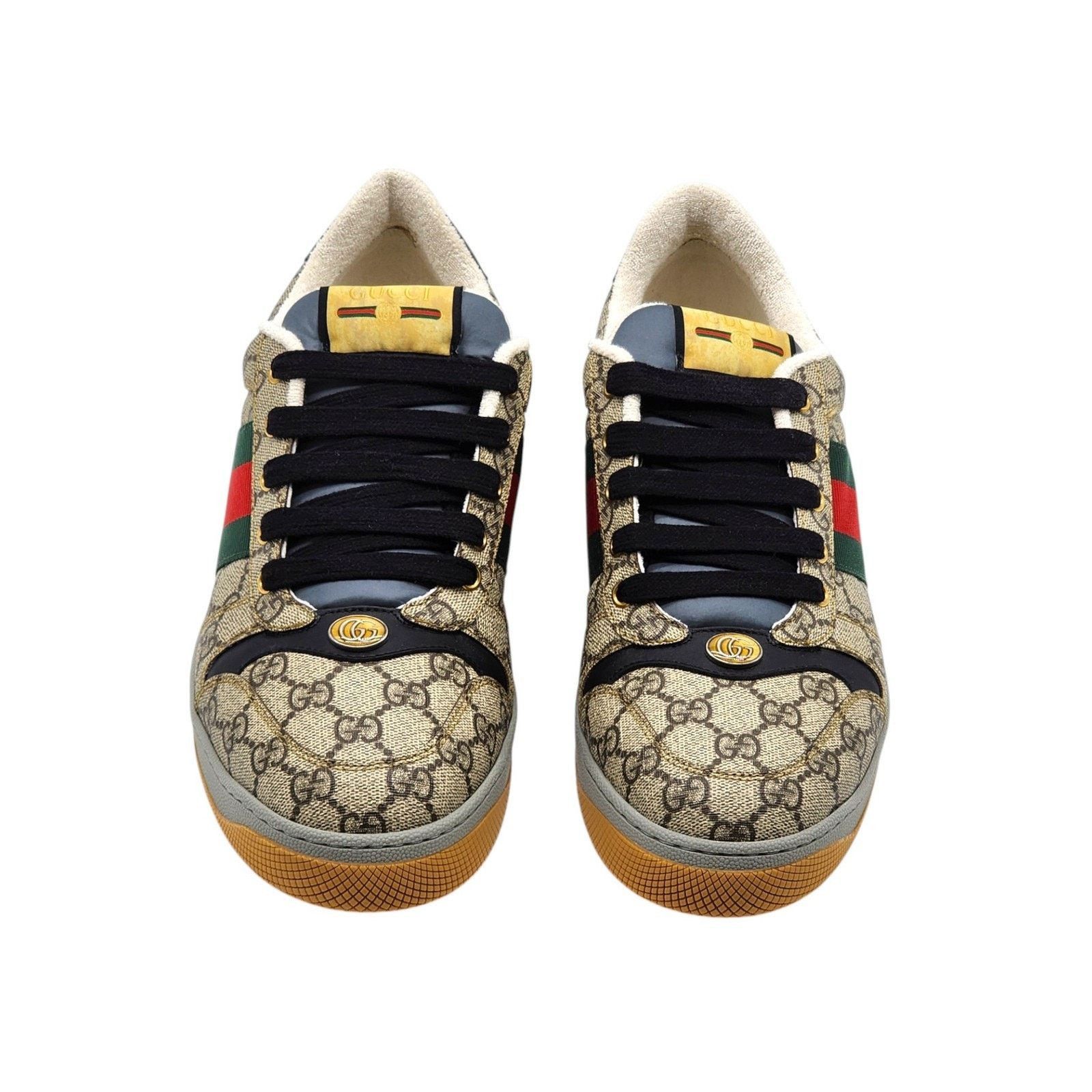 Gucci Screener GG Supreme Web Sneakers Beige Ebony US 12 - NWB Size US 12 / EU 45 - 4 Thumbnail
