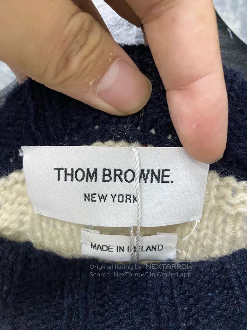 Thom Browne Thom Browne Round Neck Crewneck Wool Sweater - White Size US L / EU 52-54 / 3 - 4 Thumbnail