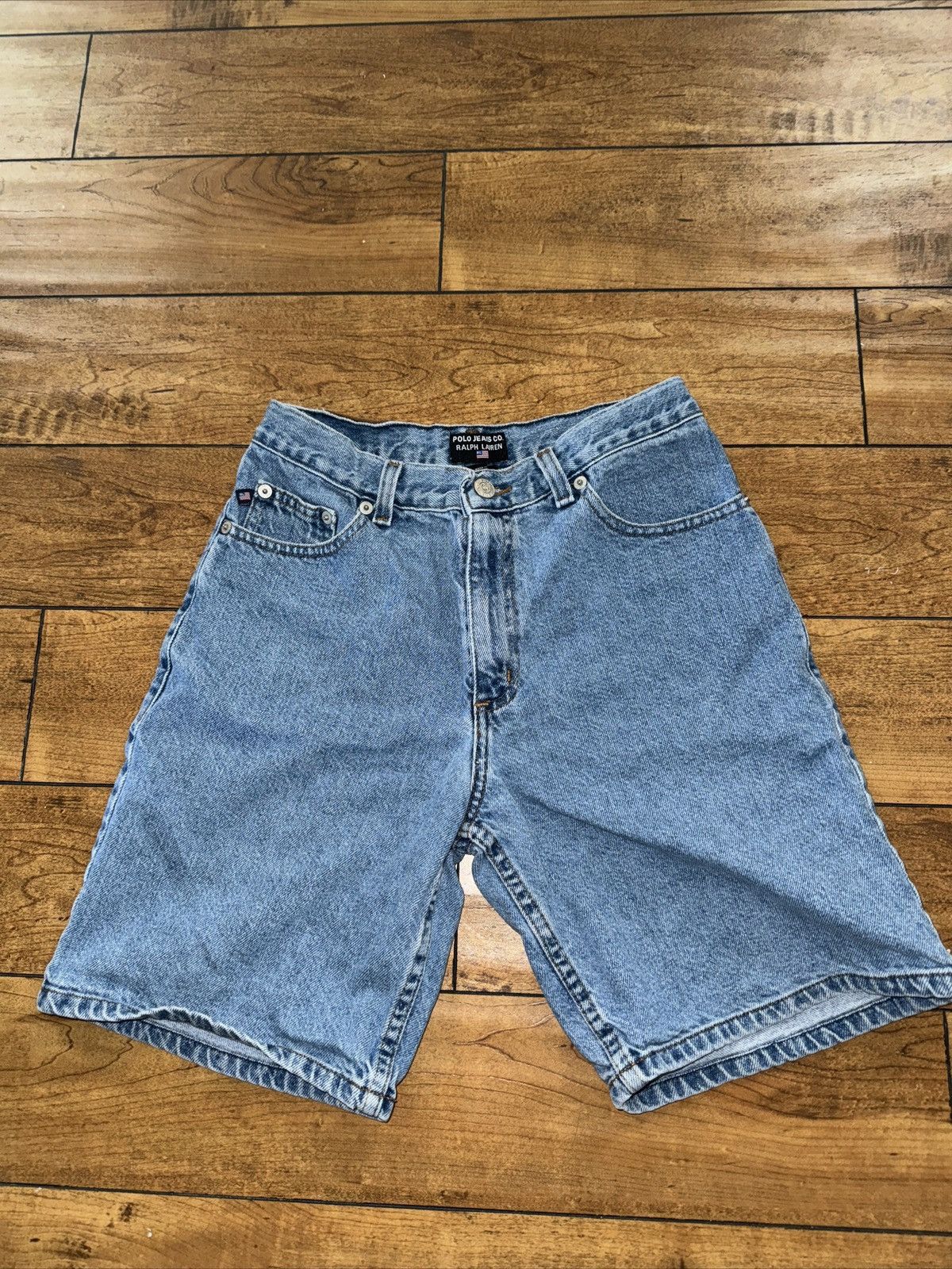 Designer × Polo Ralph Lauren × Vintage Vintage Ralph Lauren Denim Shorts Blue Size 36" / US 14 / IT 50 - 1 Thumbnail