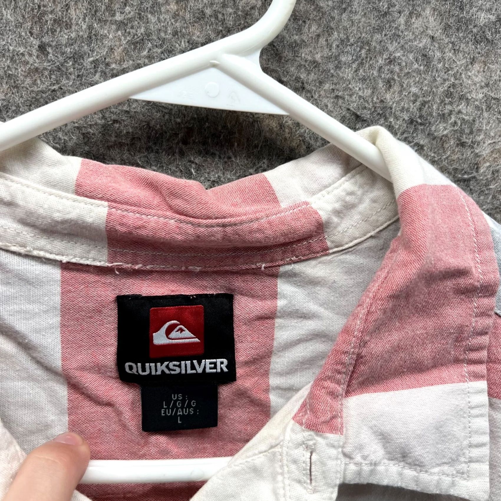 Quiksilver VINTAGE Quiksilver Shirt Men L Pink Blue Striped Button Down Short Sleeve Pocket VTG Size US L / EU 52-54 / 3 - 7 Thumbnail