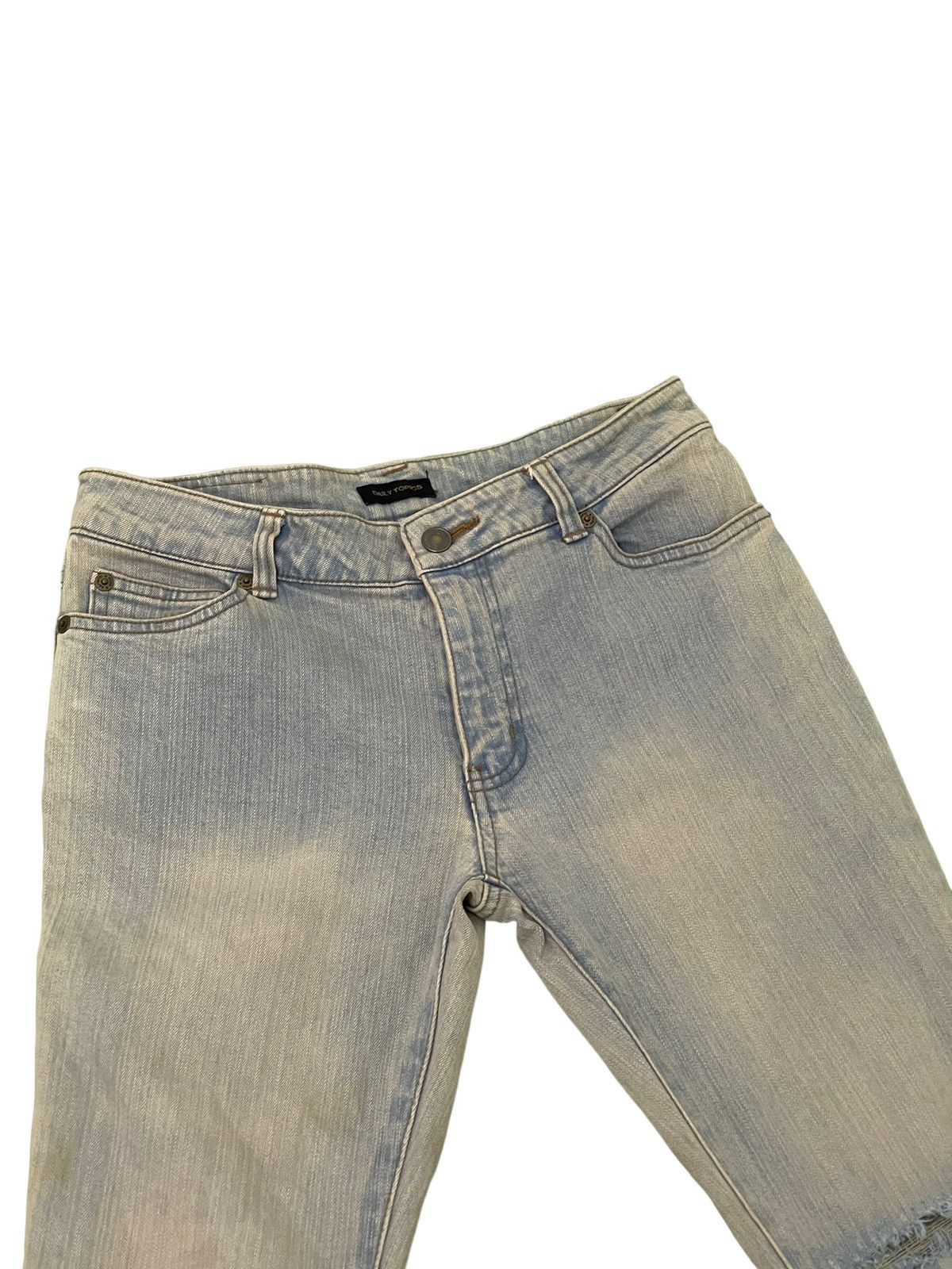 Japanese Brand Flare Jeans Daily Topic Distres Stretch Skinny Boot Cut 8🟦1 Size US 29 - 8 Thumbnail