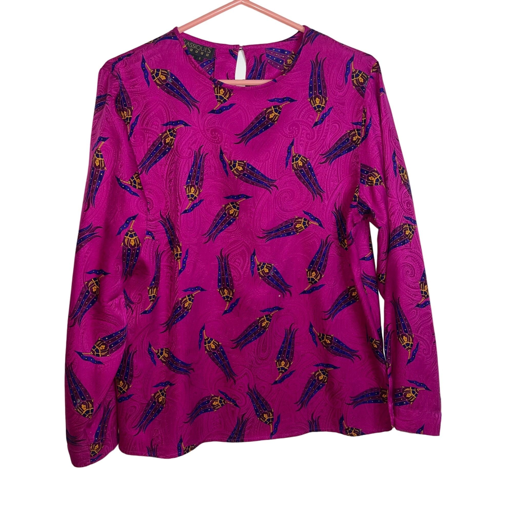 Vintage Classiques Vintage Womens Blouse Size 6 Pink Size M / US 6-8 / IT 42-44 - 7 Thumbnail