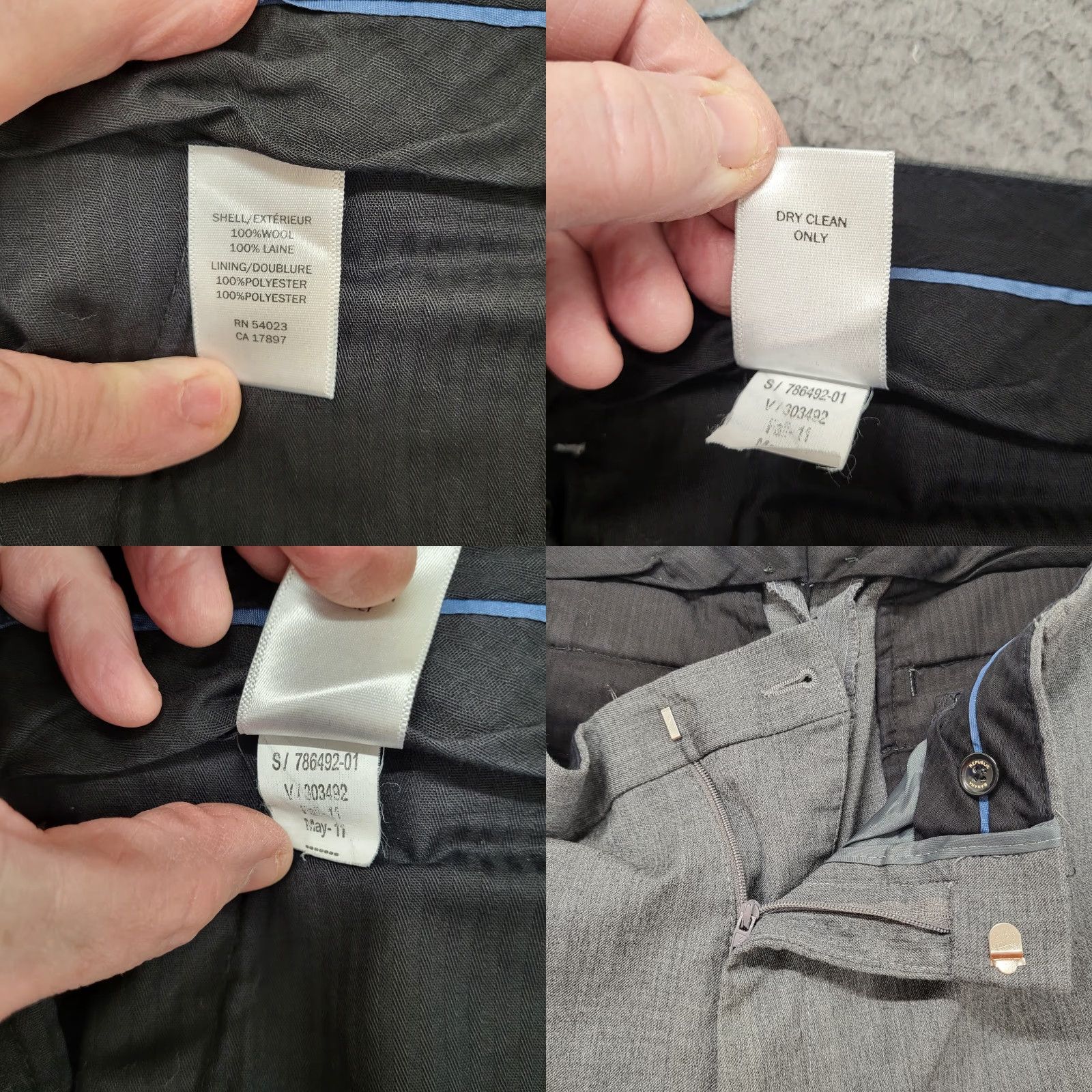 Banana Republic Banana Republic Dress Pants Men 36 Slim Charcoal Grey 100% Wool Hook & Eyelet Slit Pockets Zipper Flat Front Size US 36 / EU 52 - 9 Thumbnail