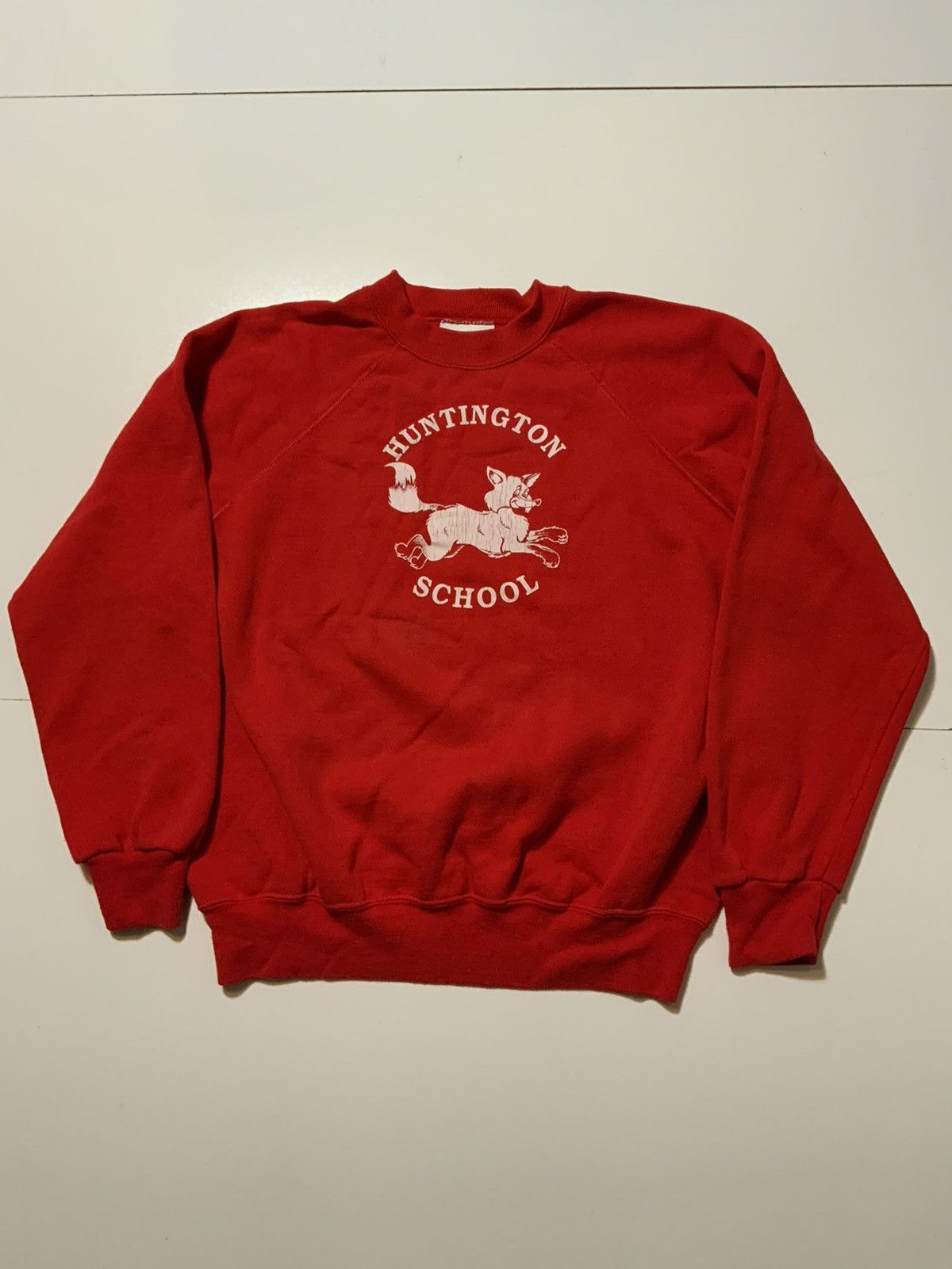 Vintage Vintage 80s Bassett Walker Huntington School Fox Sweatshirt Size US XL / EU 56 / 4 - 1 Thumbnail