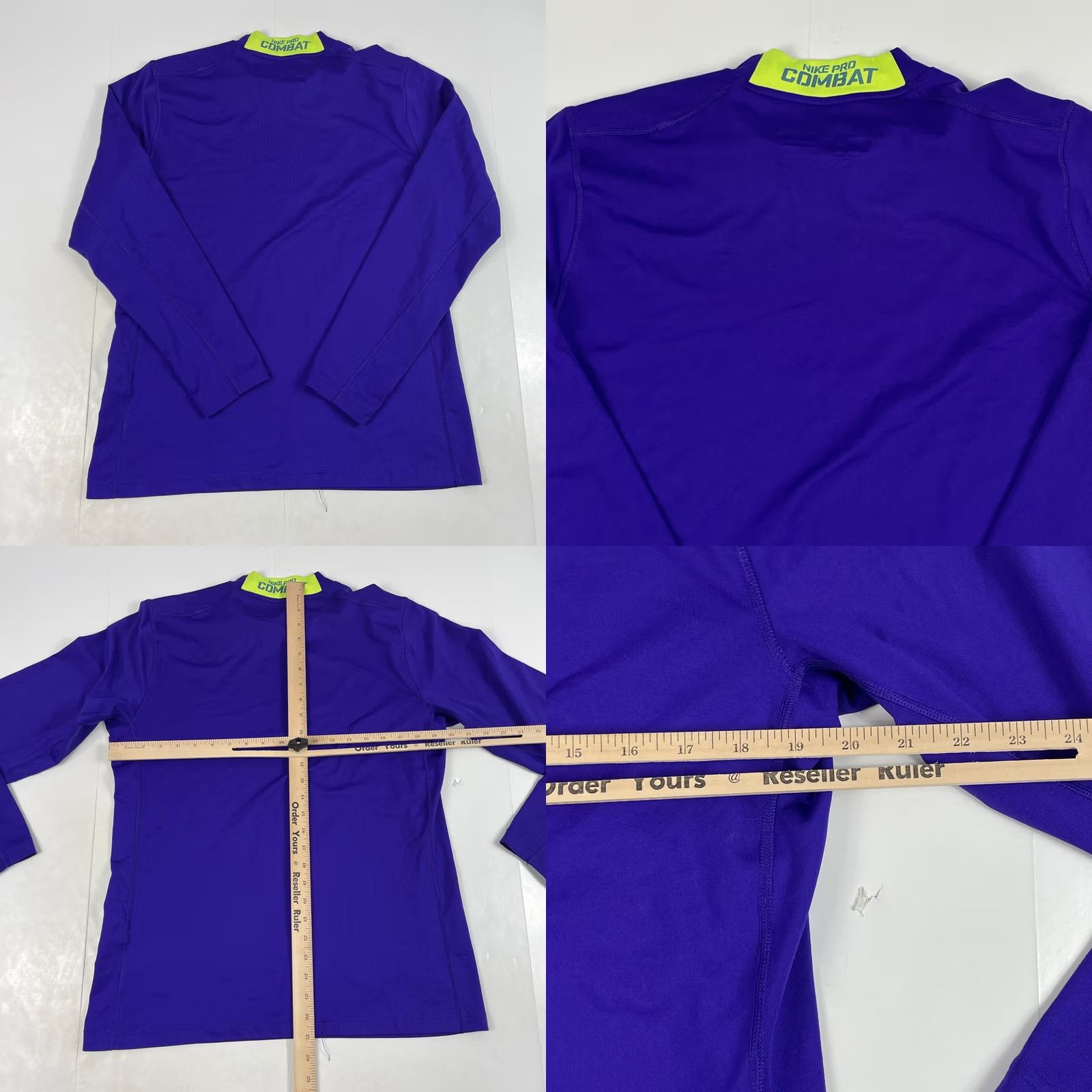 Nike Nike Pro Combat Dri-FIT Shirt Mens Large Purple Basalayer Compression Hyperwarm Dri-Fit, Mock Neck, Long Sleeve, Athletic, VINTAGE? (If vintage) Size US L / EU 52-54 / 3 - 8 Thumbnail