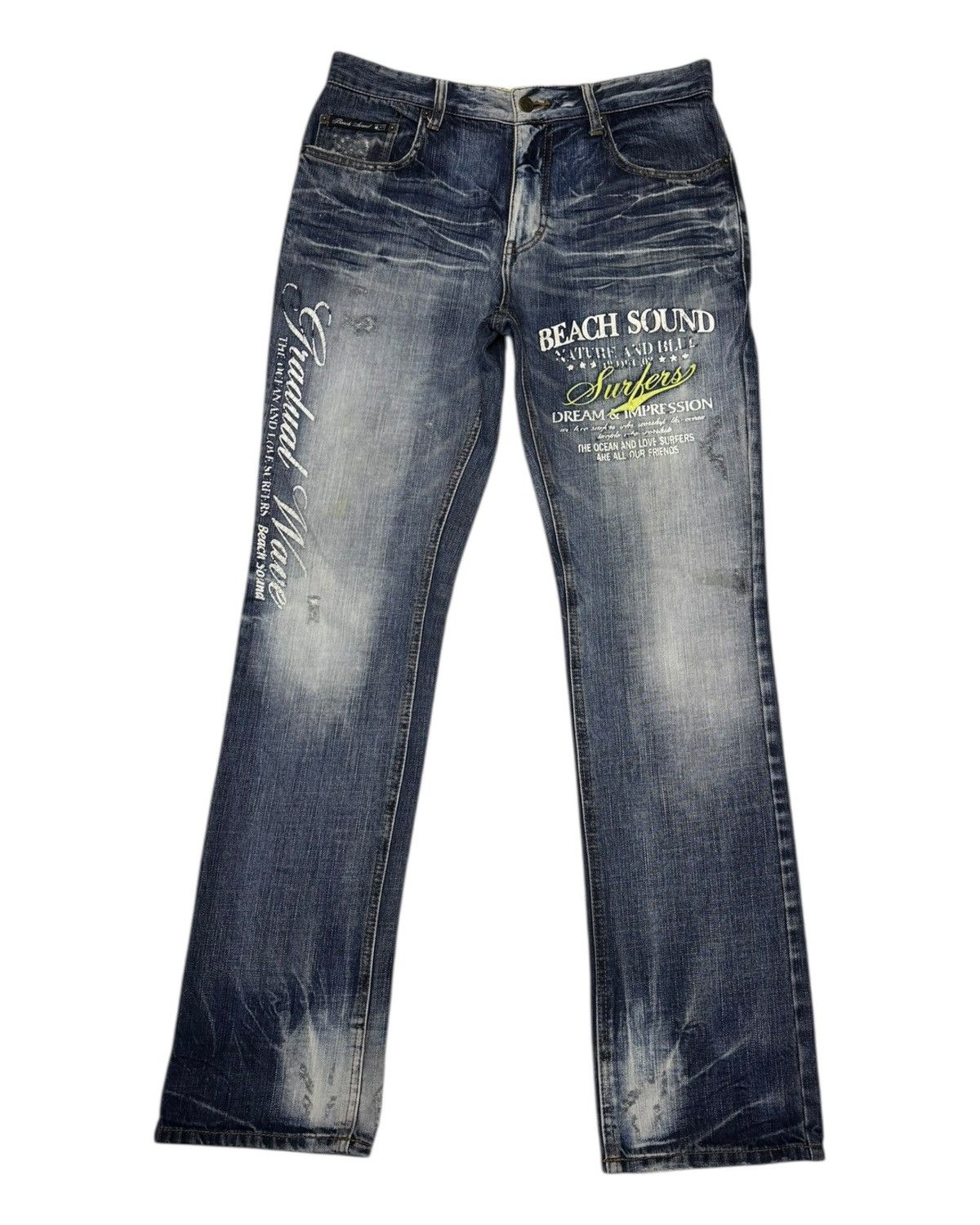 Hysteric Glamour × If Six Was Nine × Japanese Brand 🔥RARE BEACH SOUND DISTRESSED DENIM PANTS Size US 32 / EU 48 - 8 Thumbnail