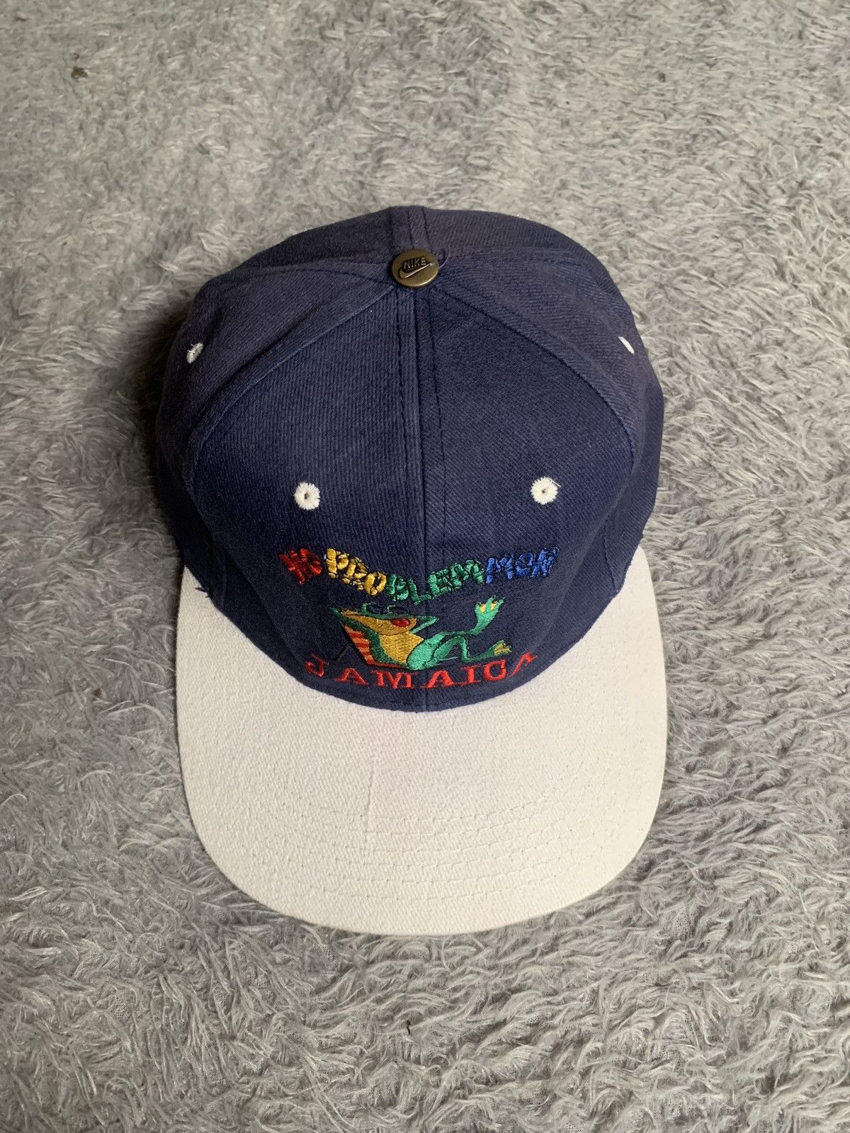 Vintage Vintage 90s No Problem Mon Jamaica Two Tone Hat Cap Size ONE SIZE - 6 Thumbnail