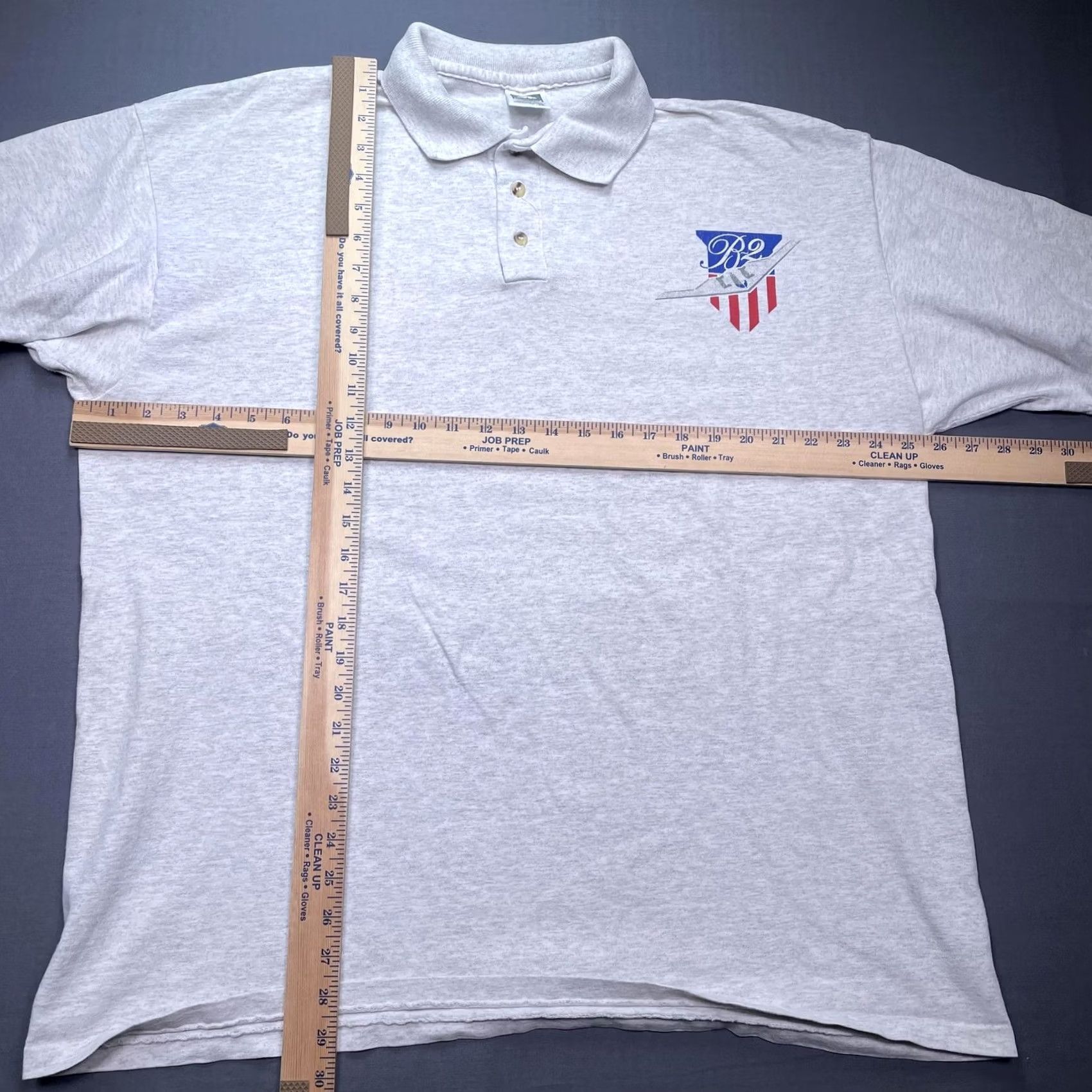 Vintage VINTAGE B2 Bomber Polo Shirt Mens 2XL Cotton Deluxe Patriotic Military Aviation Shirt Mens 2XL Gray Front Graphic Logo Cockpit Style Size US XXL / EU 58 / 5 - 4 Thumbnail