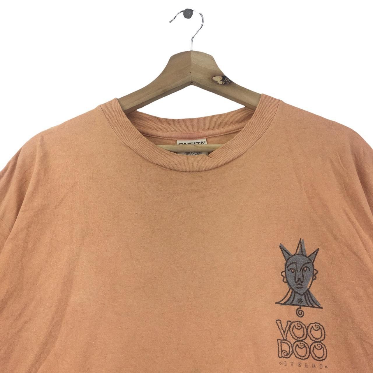 Vintage Vtg 90’ VOODOO CYCLES BICYCLE Bones Skull Tee Size US L / EU 52-54 / 3 - 3 Thumbnail