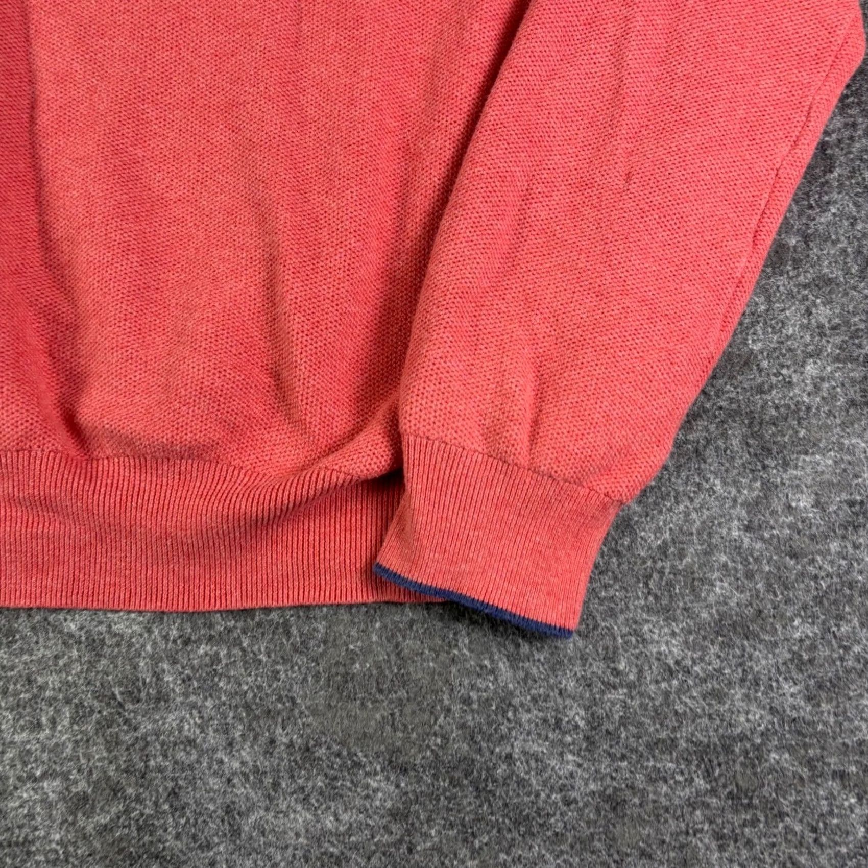 Polo Ralph Lauren Polo Ralph Lauren Pima Cotton Quarter Zip Sweater Coral Pink Mens L Size US L / EU 52-54 / 3 - 7 Thumbnail