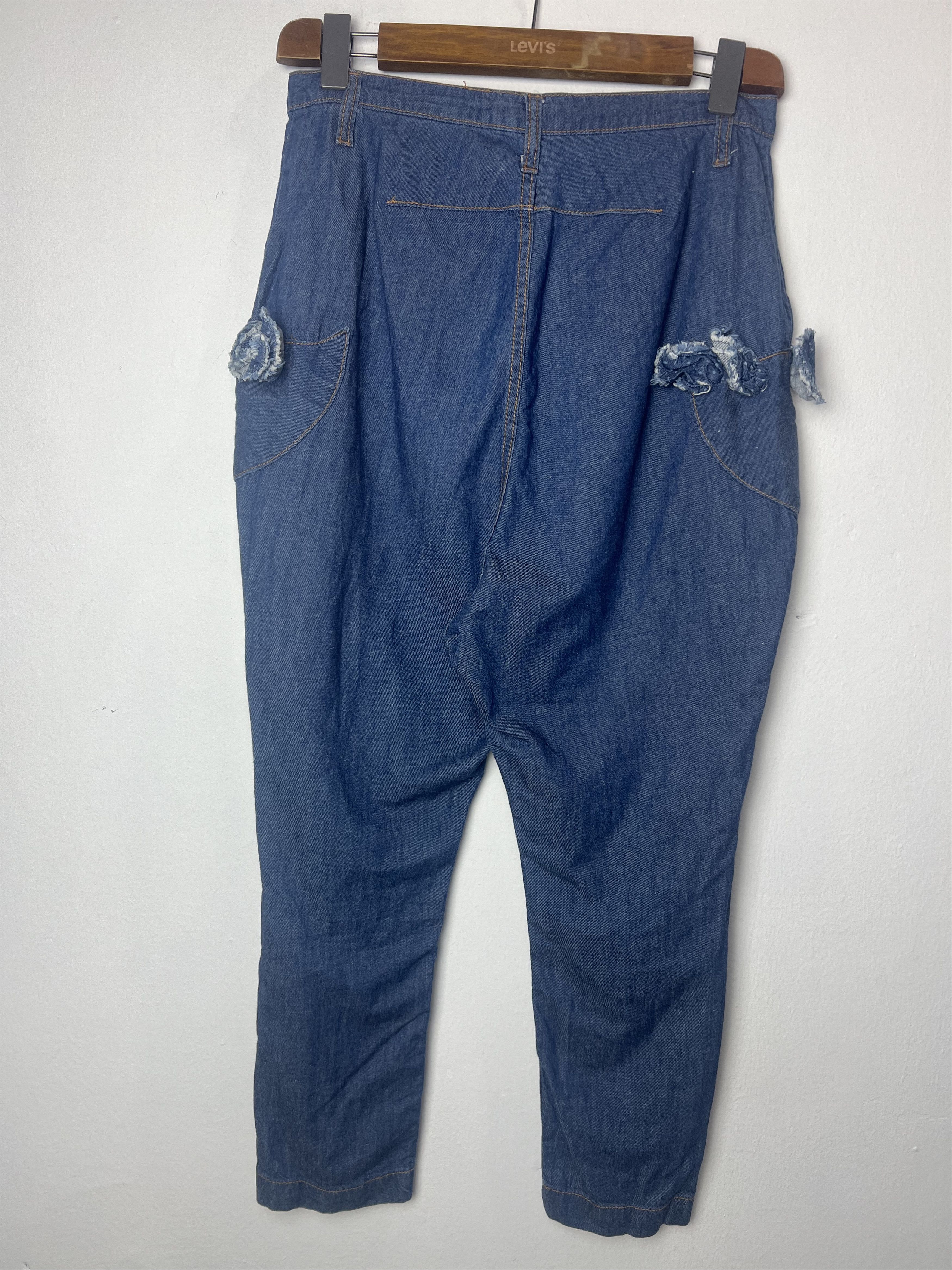 Ne-Net Ne-Net Drop Crotch Silhouette Distressed Denim Jeans Size 30" / US 8 / IT 44 - 2 Thumbnail