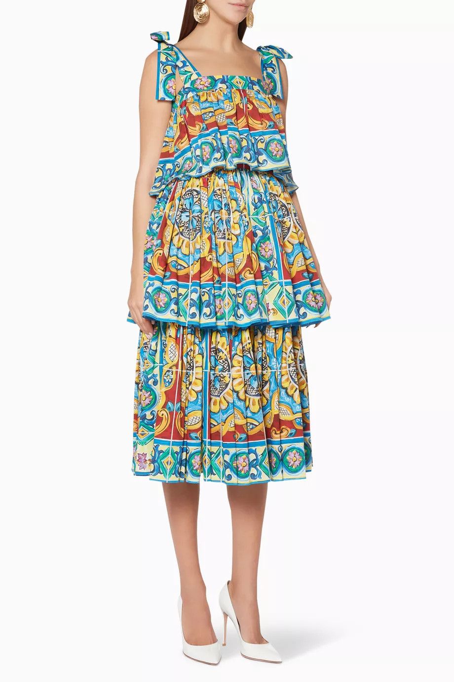 o1y0825 Sleeveless Midi Dress in Multicolor
