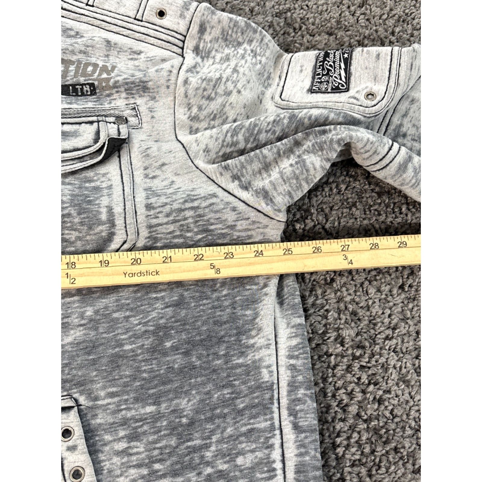 Affliction Affliction Black Premium Zip Up Hoodie Jacket Mens 2XL Gray Grunge Y2K Hoodie Mens 2XL Gray Size US XXL / EU 58 / 5 - 3 Thumbnail