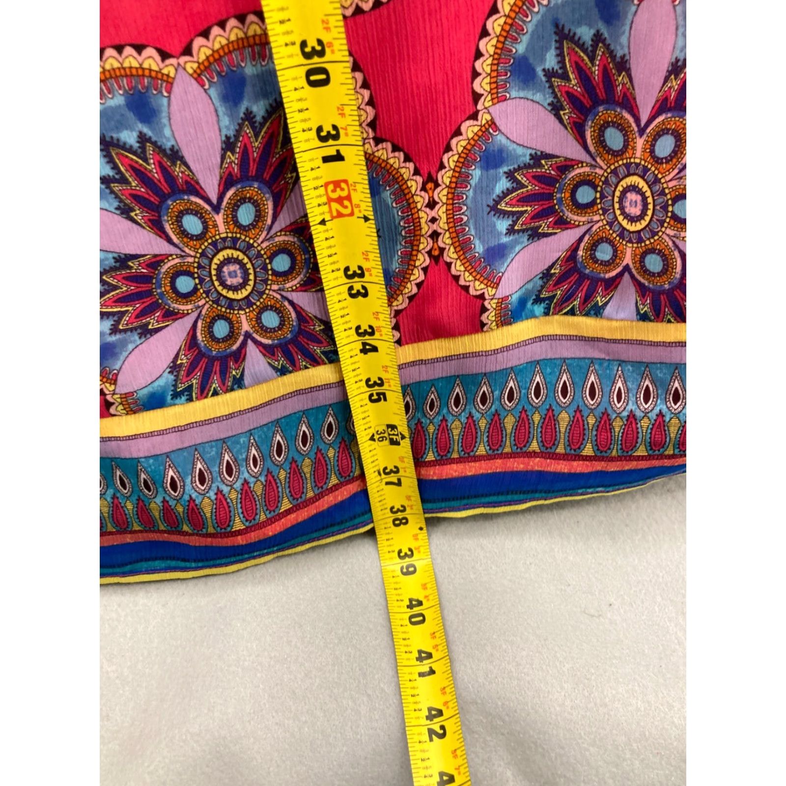 Nicole Miller Nicole Miller Paisley Maxi Skirt Pink M Lined Drawstring Women Size 32" / US 10 / IT 46 - 7 Thumbnail