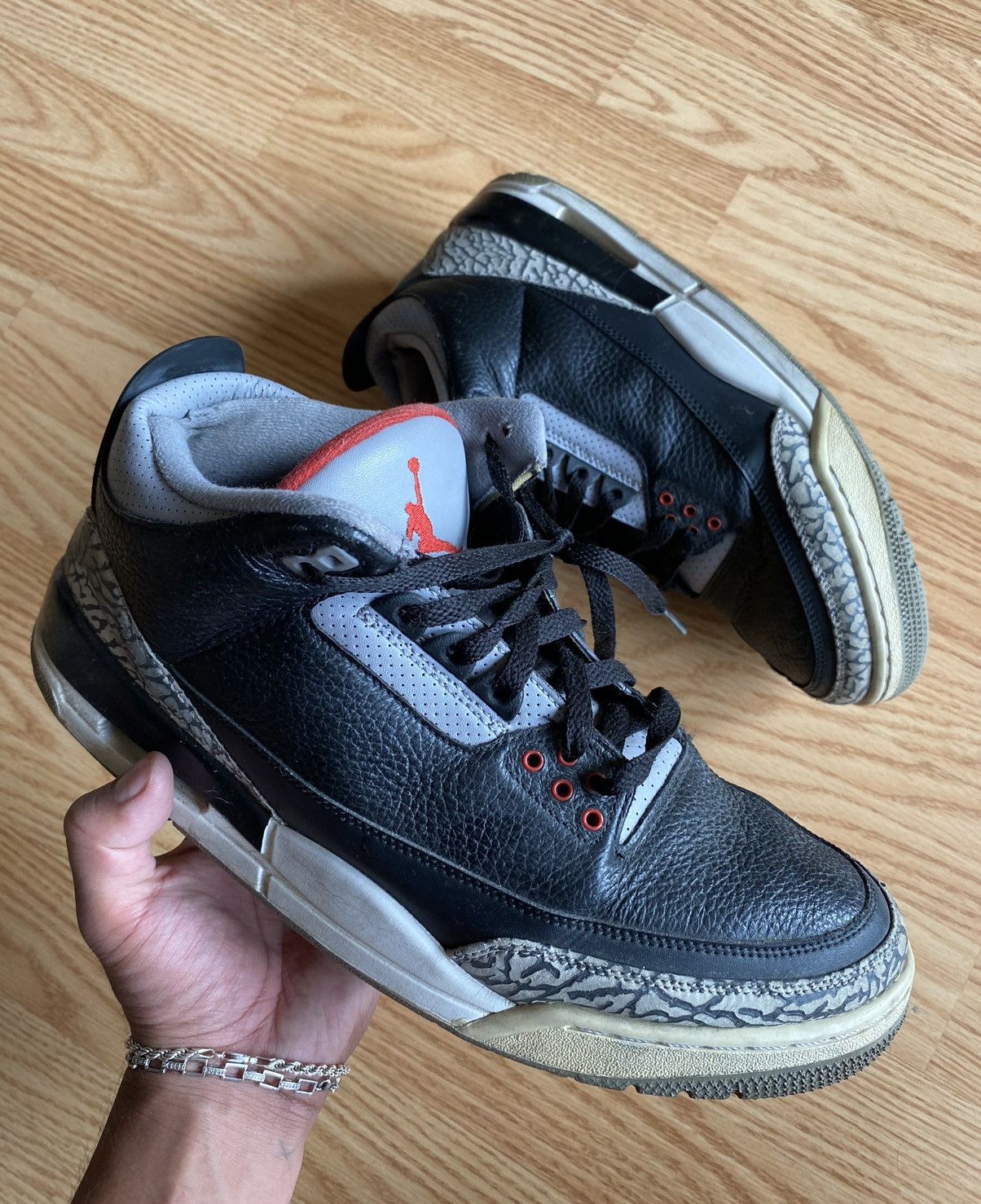 Jordan Brand × Nike Air Jordan 3 Retro Black Cement Size US 11.5 / EU 44-45 - 2 Thumbnail
