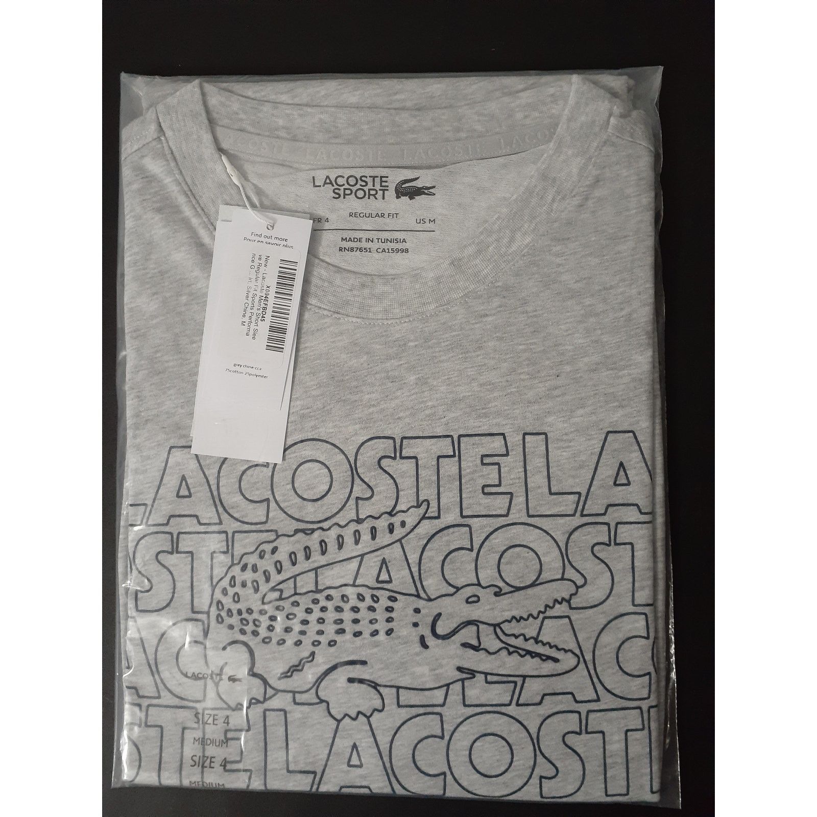 Lacoste Lacoste Regular Fit Sports Performance Graphic T-Shirt M Size US M / EU 48-50 / 2 - 2 Thumbnail