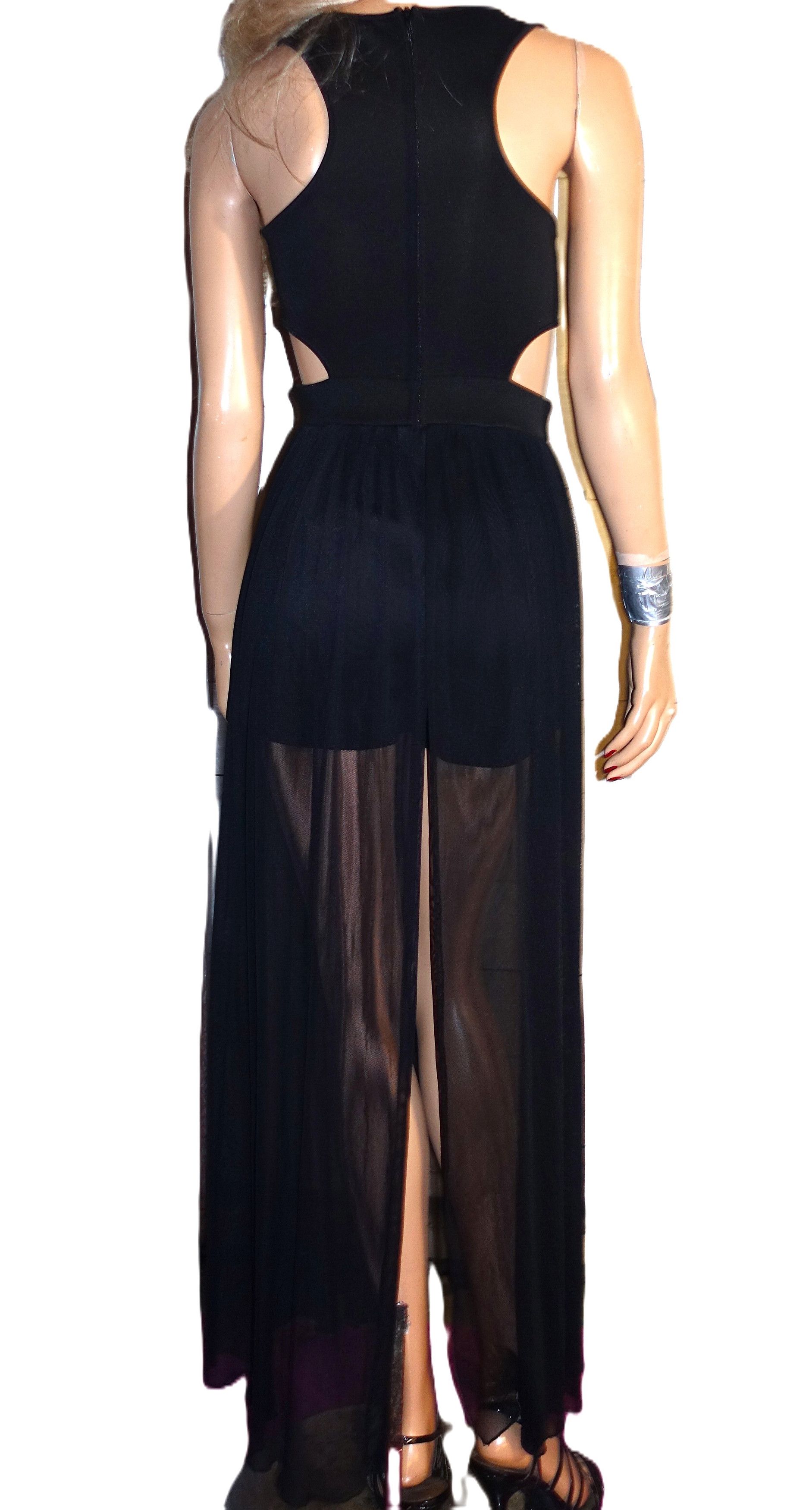 Other Mystic Black Sheer Romper Maxi Dress S Size 25" / US 0 / IT 36 - 5 Thumbnail