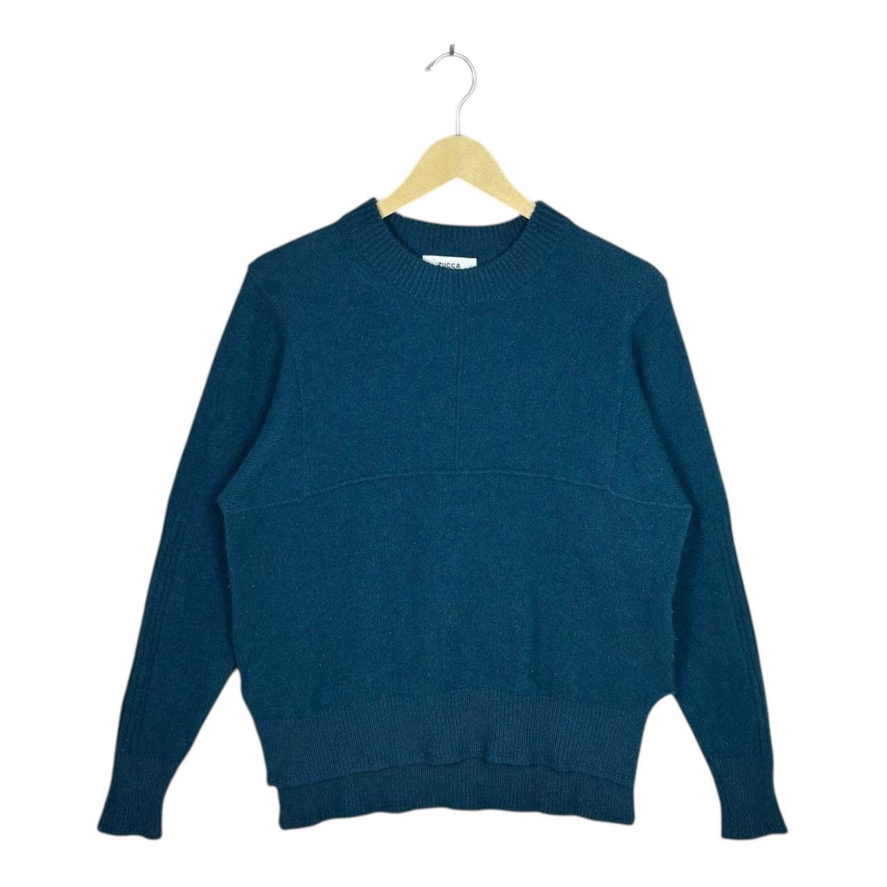 Zucca ZUCCA Knit Sweater M Teal 100% Wool Japanese Designer Size US M / EU 48-50 / 2 - 1 Thumbnail