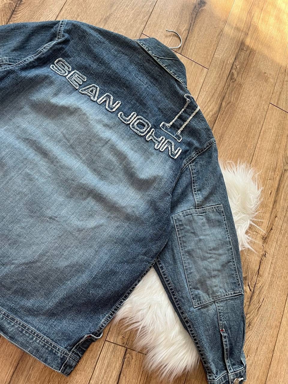 Sean John SEAN JOHN Vintage Distressed Logo Denim Jacket Size US S / EU 44-46 / 1 - 3 Thumbnail