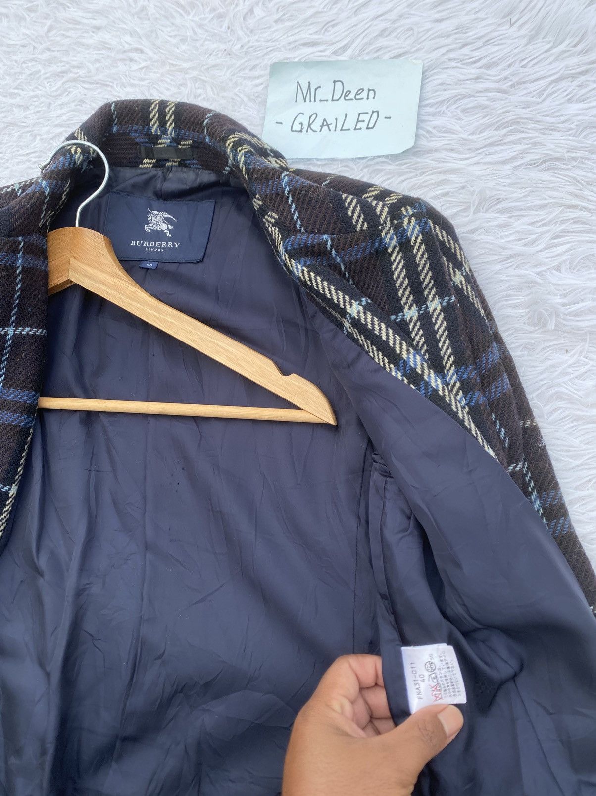 Burberry Rare Vintage Burberry Wool Checkered Long Coat/ Jacket Size 34R - 11 Thumbnail