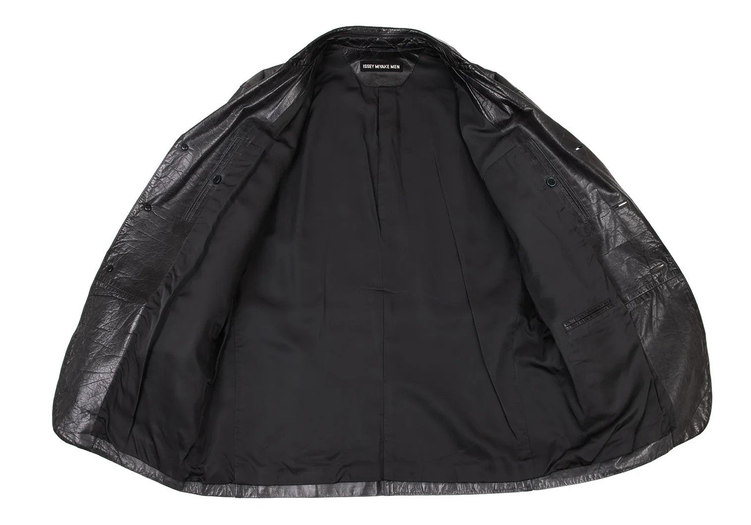 Issey Miyake Charcoal Cow Leather Tailored Jacket Size M Size US M / EU 48-50 / 2 - 16 Thumbnail