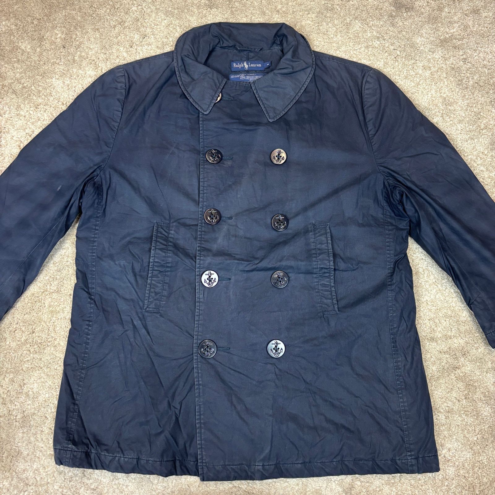 Vintage Vintage Ralph Lauren Double Breasted Peacoat Jacket m Size US M / EU 48-50 / 2 - 2 Thumbnail