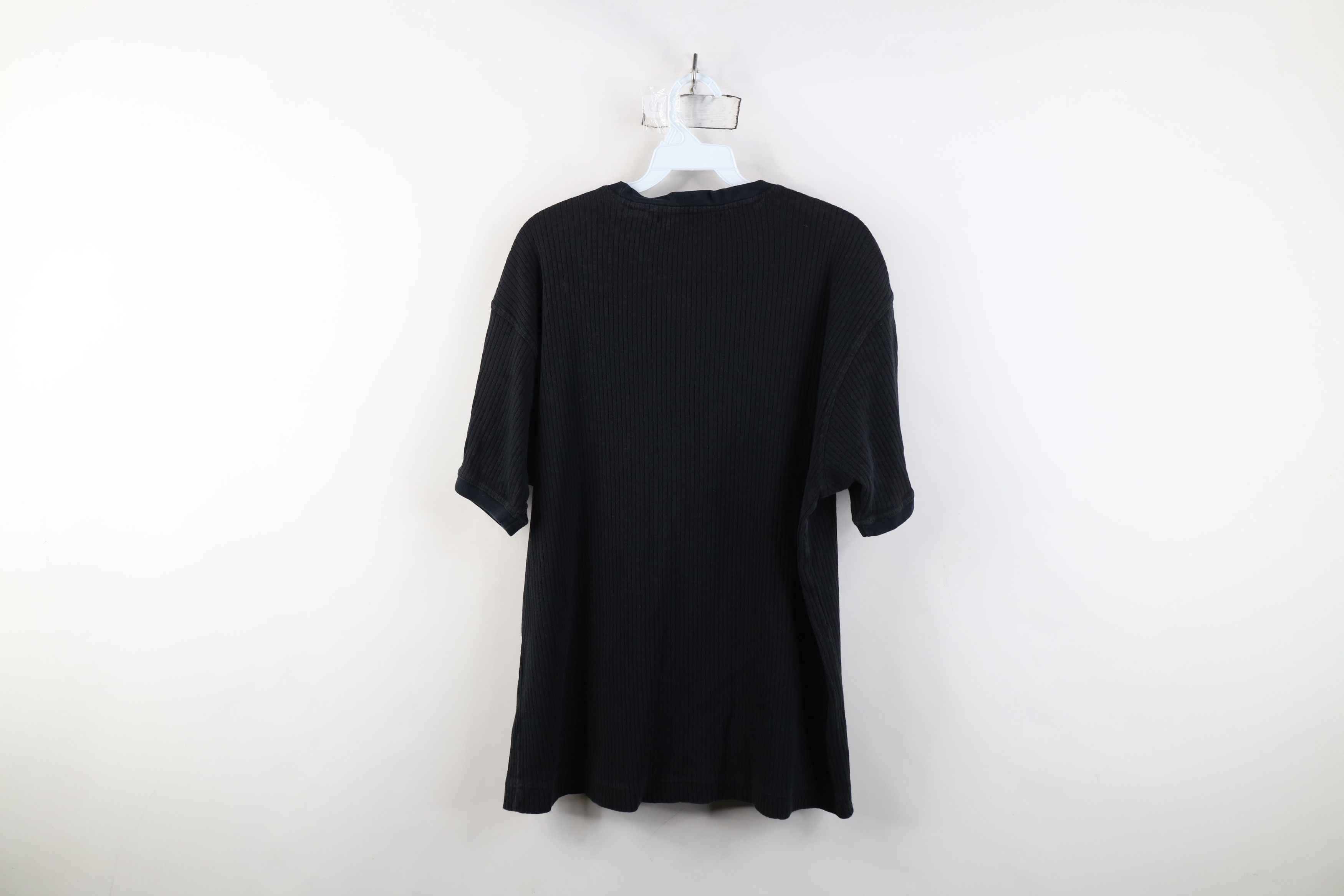 Vintage Vintage 90s Streetwear Cotton Ribbed Knit T-Shirt Black Size US XL / EU 56 / 4 - 7 Thumbnail