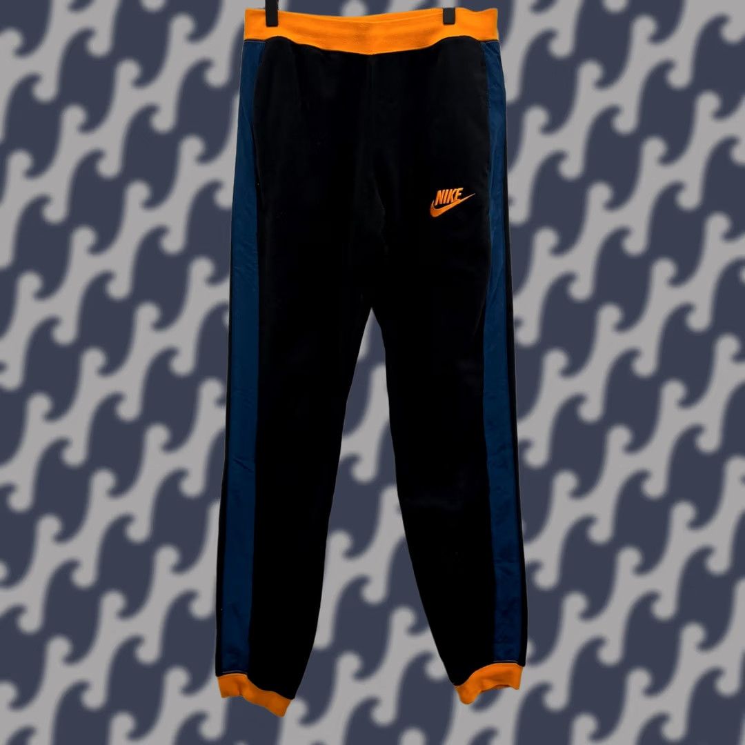 Nike Nike Mens Fleece Joggers Black Orange Blue Colorblock Sweatpants Small Size US 29 - 1 Thumbnail