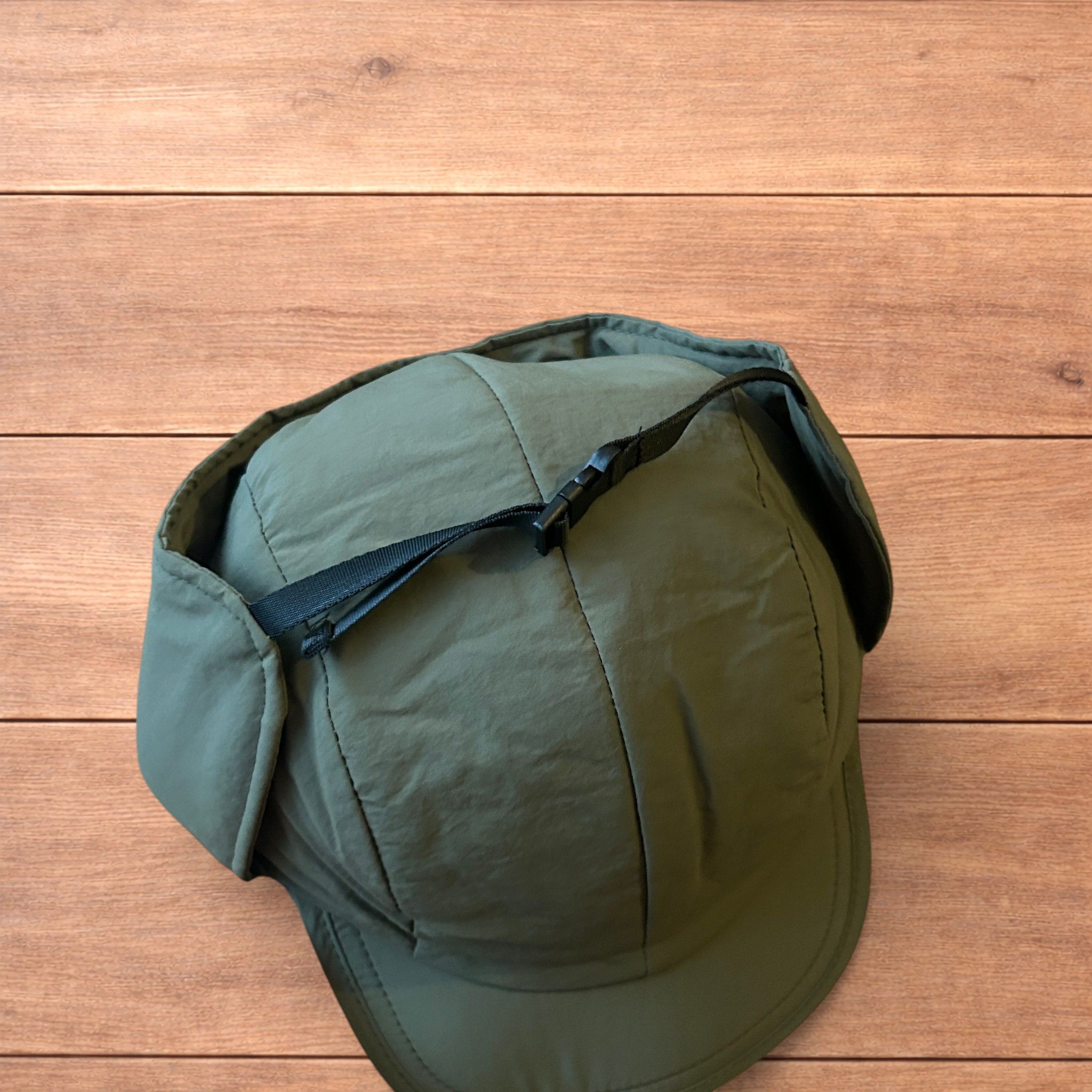 Japanese Brand Insane Russian Trapper Korean padded hat cap in khaki green. Size ONE SIZE - 9 Thumbnail