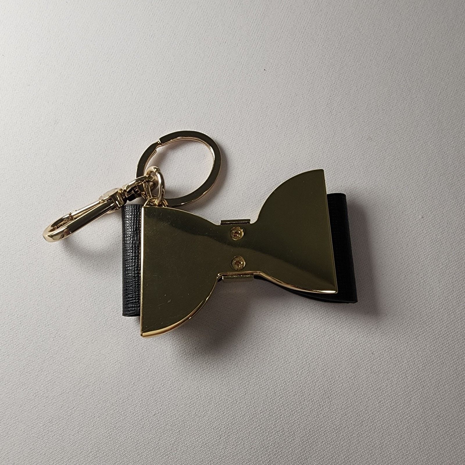 Furla FURLA Ribbon Bow Motif Key Ring Charm 42321 Black Textured Size ONE SIZE - 3 Thumbnail