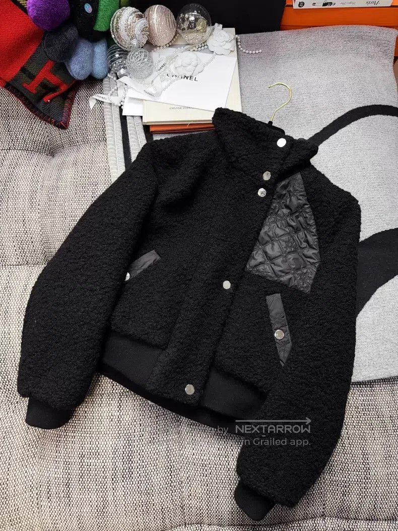 Hermes Hermes Black Teddy Fleece Patchwork Coat Jacket Size XS / US 0-2 / IT 36-38 - 8 Thumbnail