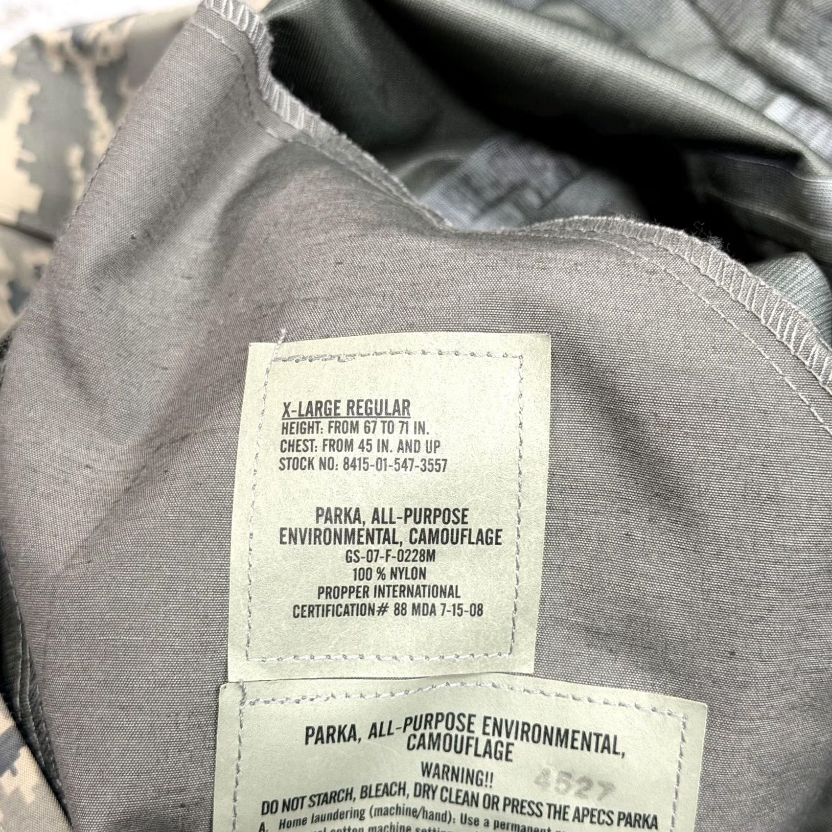 Propper Propper International Coat Parka XL Men Nylon Camouflage Hooded Waterproof Winter Mid-Length Military Outdoor Outdoor Camo Jacket Mens XL Parka Size US XL / EU 56 / 4 - 5 Thumbnail