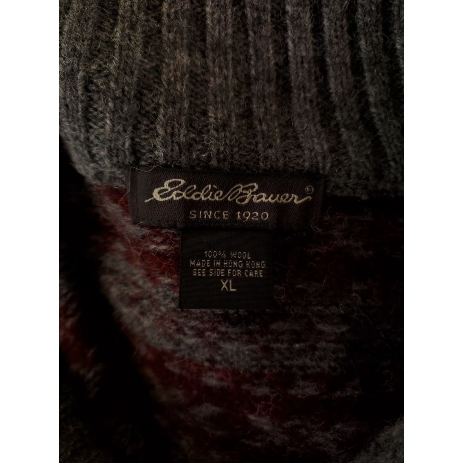 Eddie Bauer Eddie Bauer Sweater 3 Button Henley 100% Wool Gray Red Long Sleeve Mens XL Men Knit Multicolor Henley 3 Button Long Sleeve Wool XL Mens Size US XL / EU 56 / 4 - 2 Thumbnail
