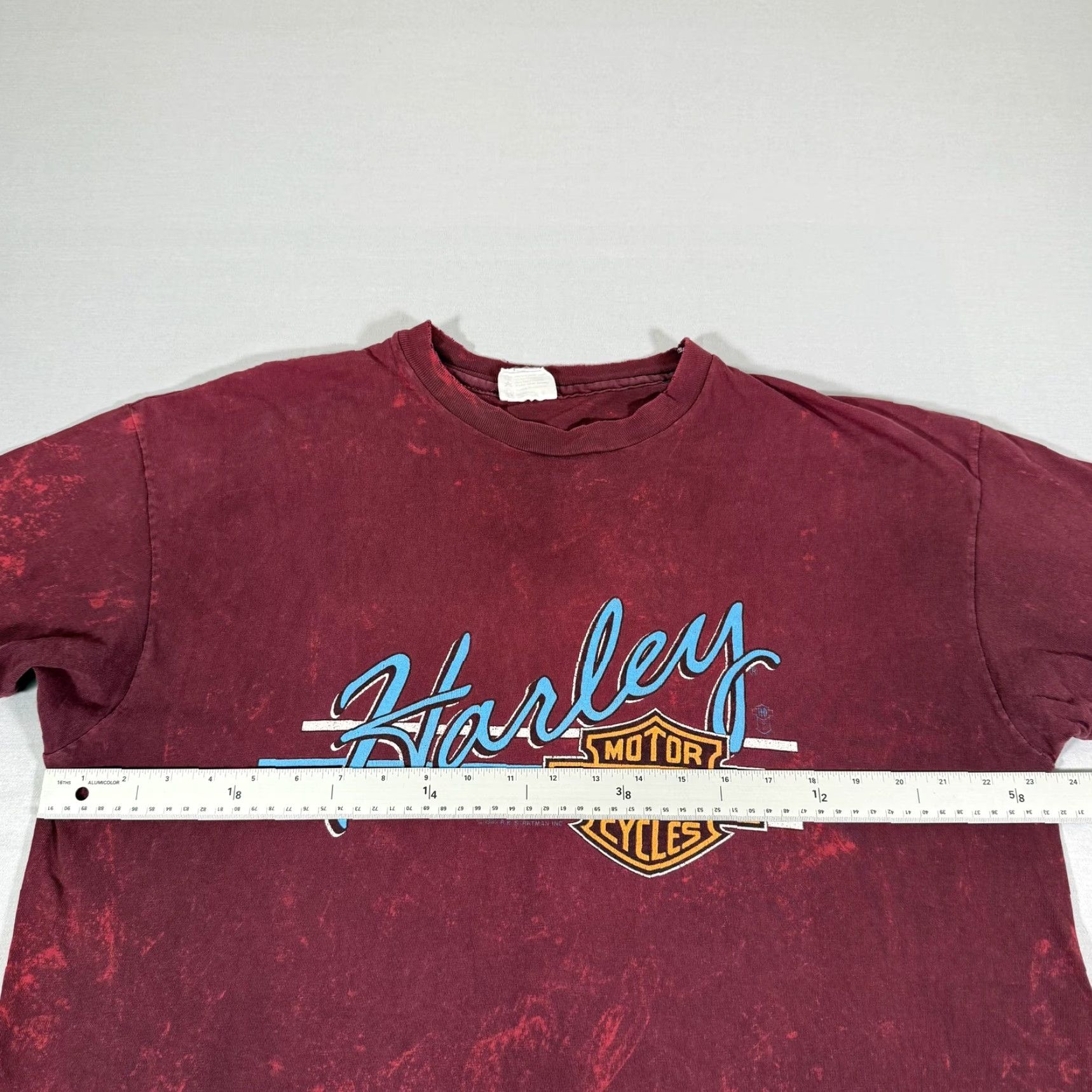 Harley Davidson VINTAGE Harley-Davidson Shirt Mens Large Red Beach 90s Biker Double-Sided Graphic Crew Neck Short Sleeve Size US L / EU 52-54 / 3 - 6 Thumbnail