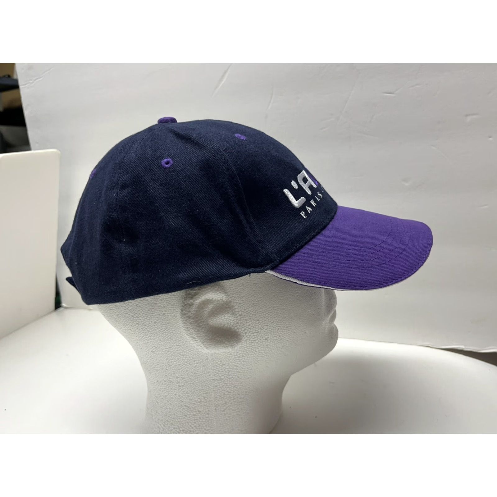 Vintage L'Avion Lavion Hat Cap Airline Aviation Purple Navy Baseball Cap Men One Size Adjustable Blue Transportation Travel Workwear Varsity Mens Size ONE SIZE - 4 Thumbnail