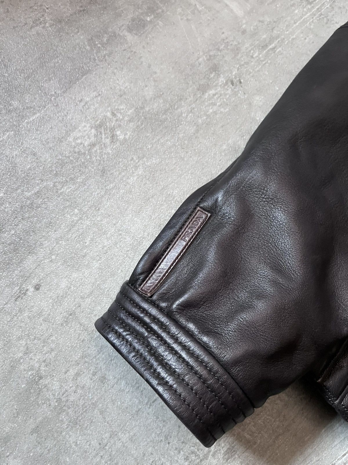 Prada Prada A/W 2007 biker brown leather jacket Size US L / EU 52-54 / 3 - 2 Thumbnail
