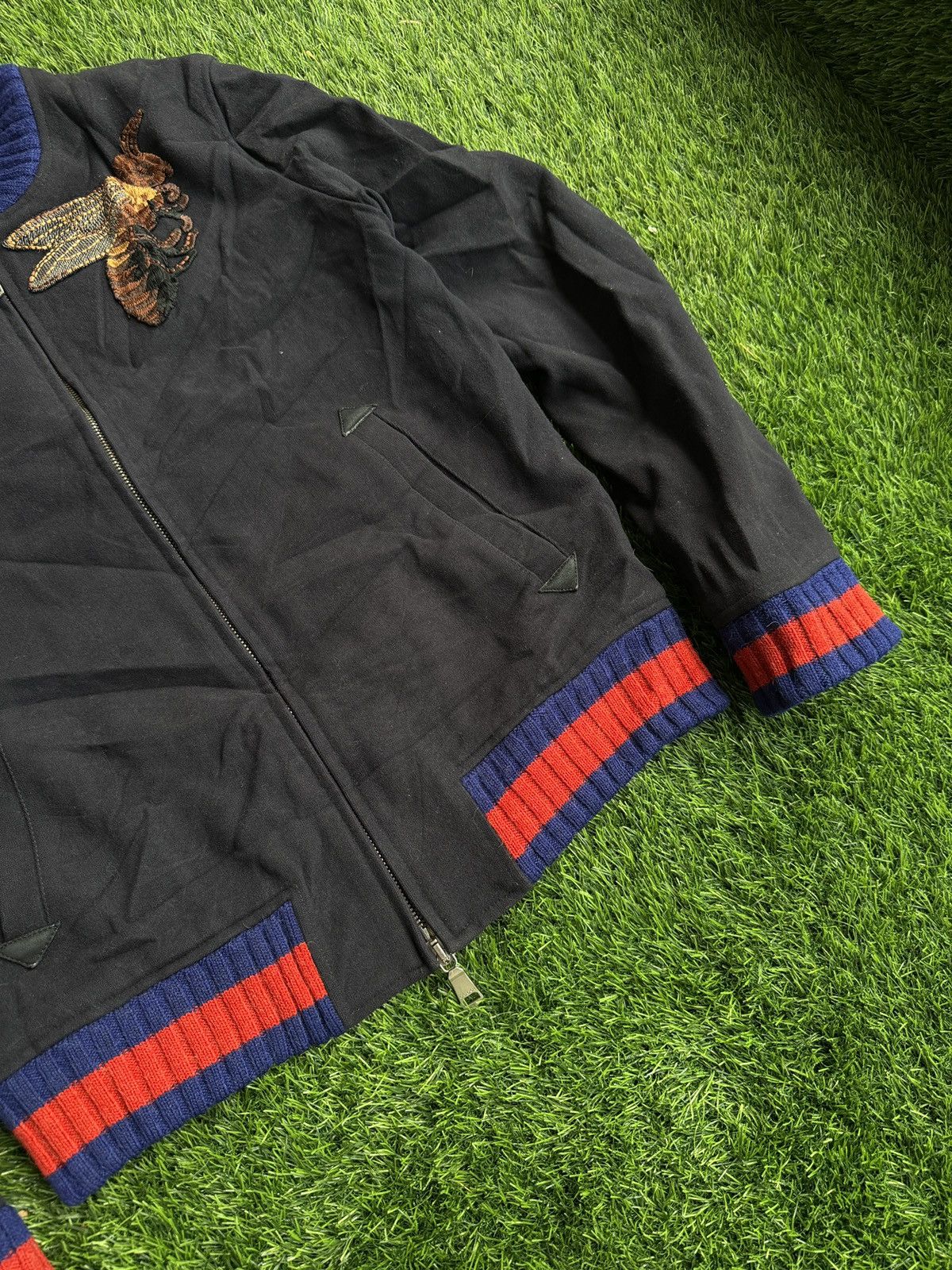 Gucci Bee embroidered wool Bomper Size US L / EU 52-54 / 3 - 3 Thumbnail