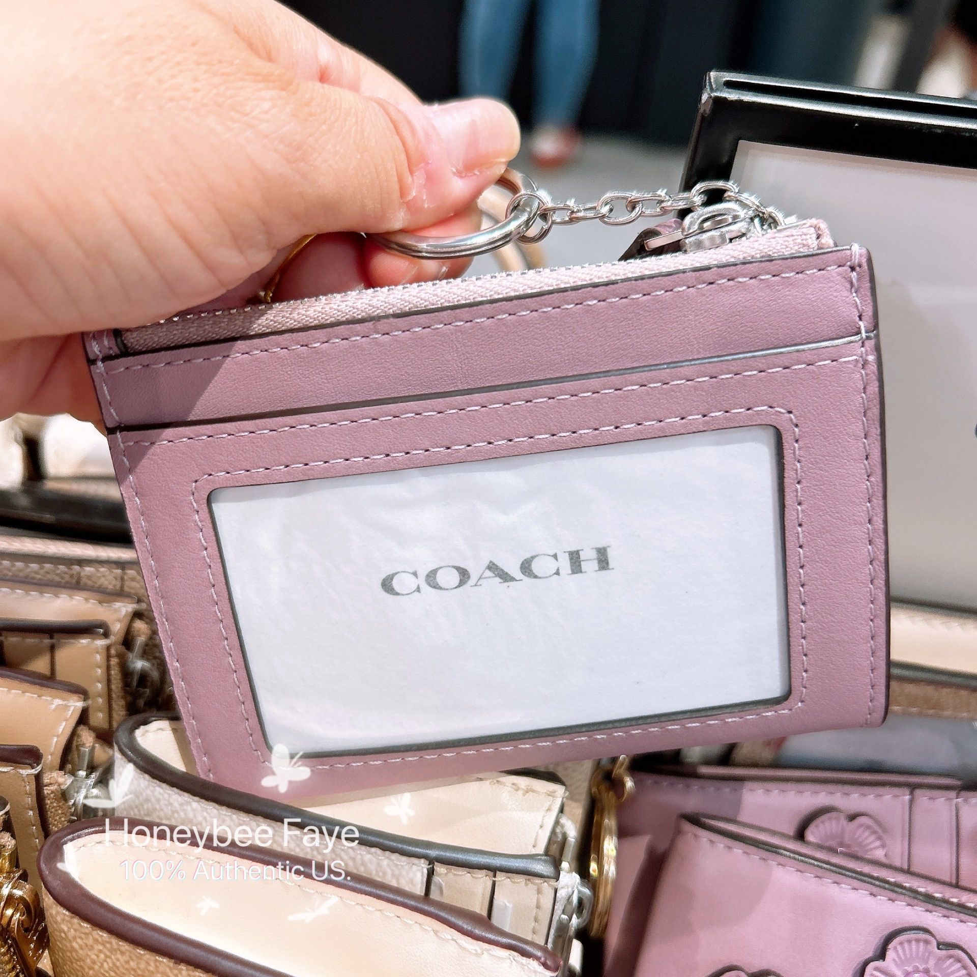 Coach Mini Skinny Id Case With Floral Applique CAT65 Size ONE SIZE - 3 Thumbnail