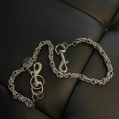 Jewelry Double Layer Beaded Wallet Chain, Pants Chain Size ONE SIZE - 2 Thumbnail