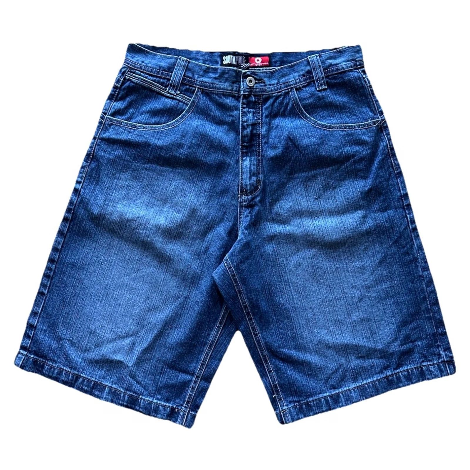 Southpole VINTAGE Southpole Bermuda Shorts Mens 36 Blue Cotton Denim 5-Pocket Relaxed High Rise 90s Hip Hop NWT rare Size US 36 / EU 52 - 5 Thumbnail