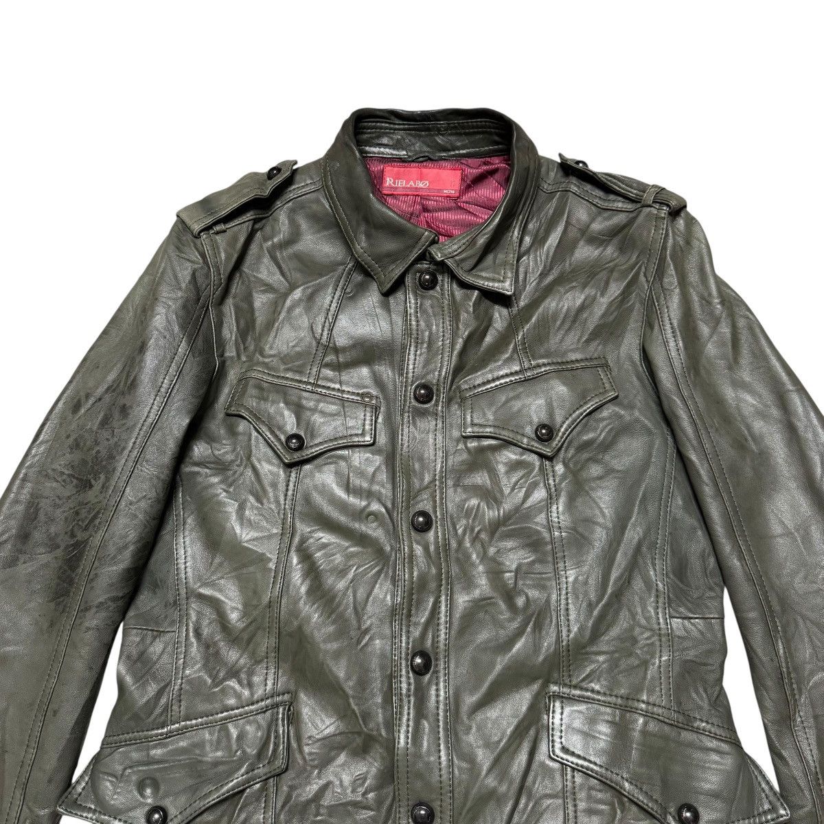 Le Grande Bleu (L.G.B.) Reilabo x Nicole Club Military Leather Jacket Size US M / EU 48-50 / 2 - 3 Thumbnail