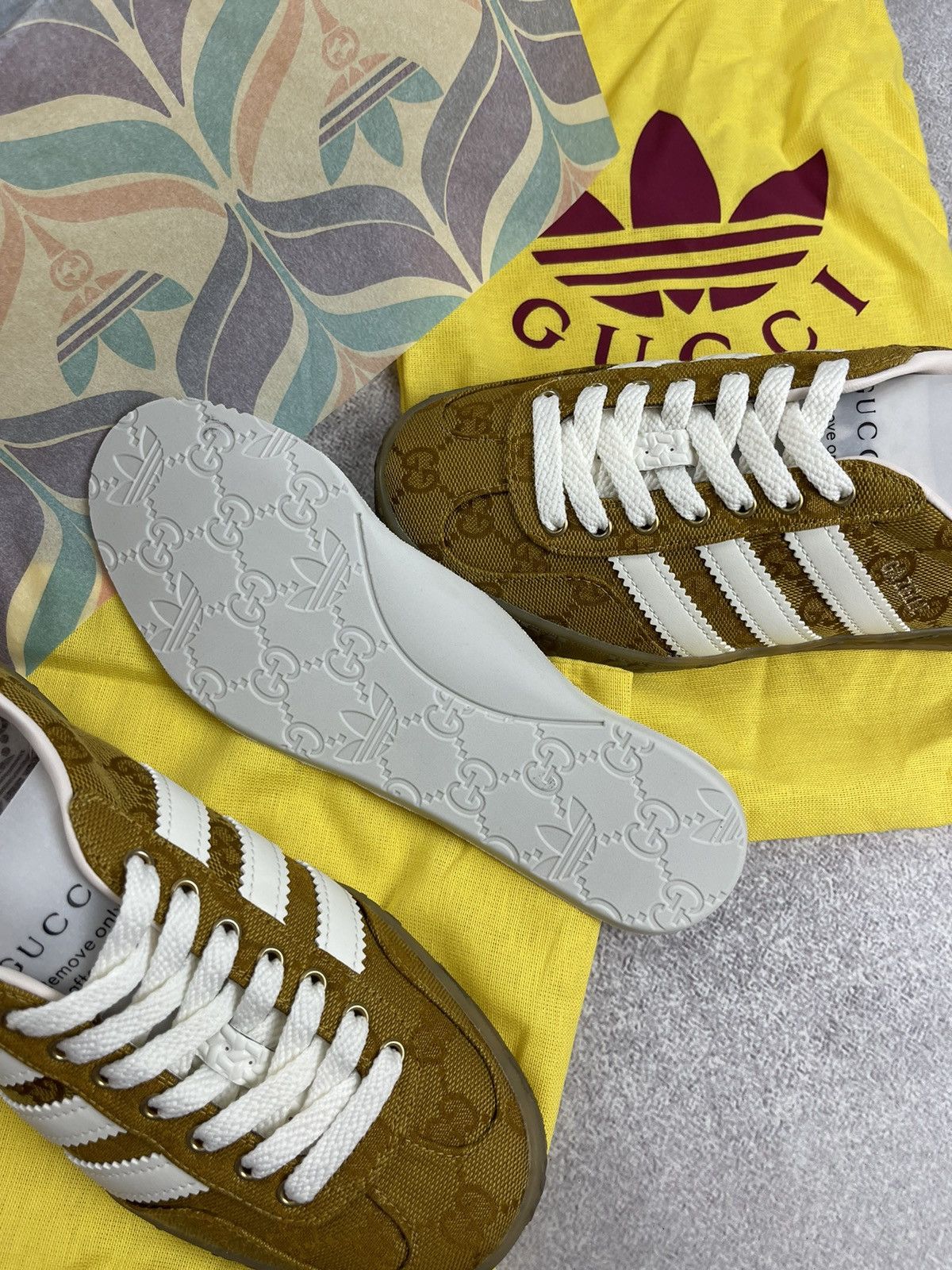 Gucci Adidas × Gucci Gazelle GG Monogram Sneakers Size 36 Size US 5 / IT 35 - 12 Thumbnail