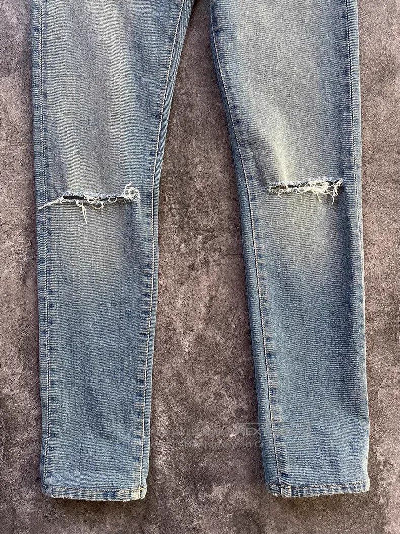 Saint Laurent Paris Saint Laurent Paris Knee Ripped Washed Blue Denim Jeans Size US 28 / EU 44 - 3 Thumbnail