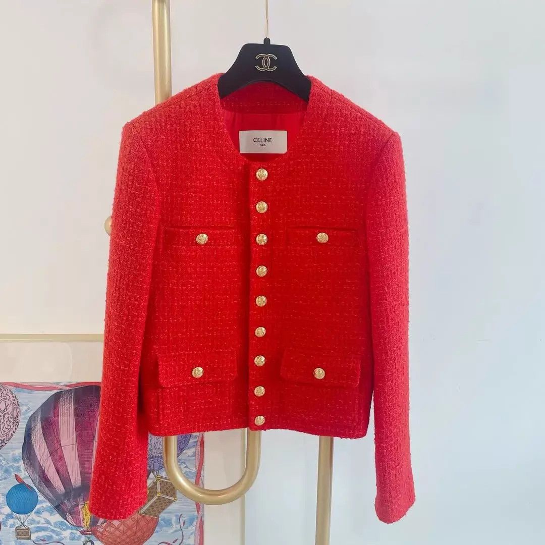Celine CELINE woven single-breasted short jacket women's 34 Size XXS / US 00 / IT 34 - 1 Thumbnail